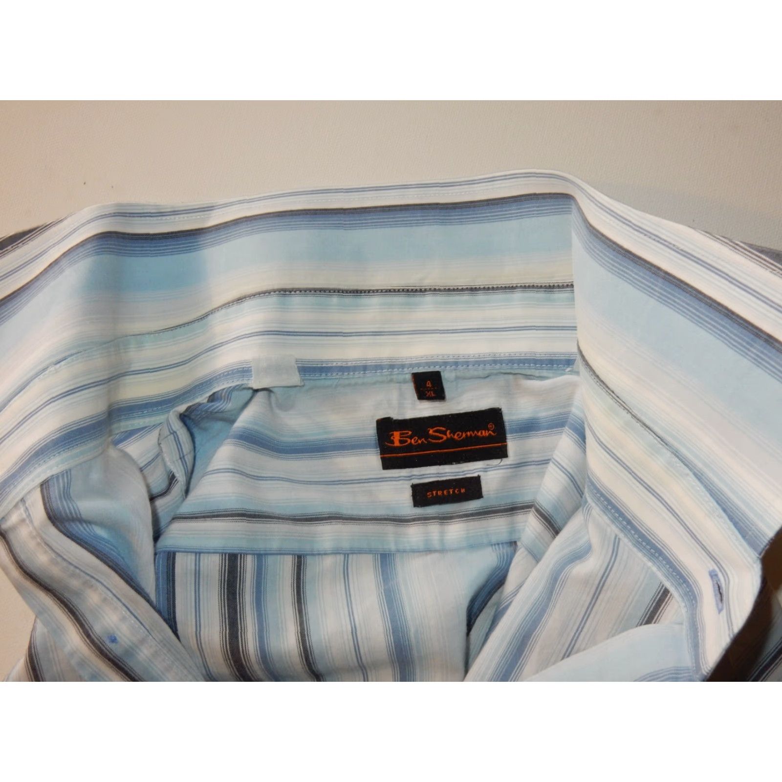 Ben Sherman Ben Sherman Men's Long Sleeve Button-Up Shirt XL Blue Cotton Striped Size US XL / EU 56 / 4 - 3 Thumbnail
