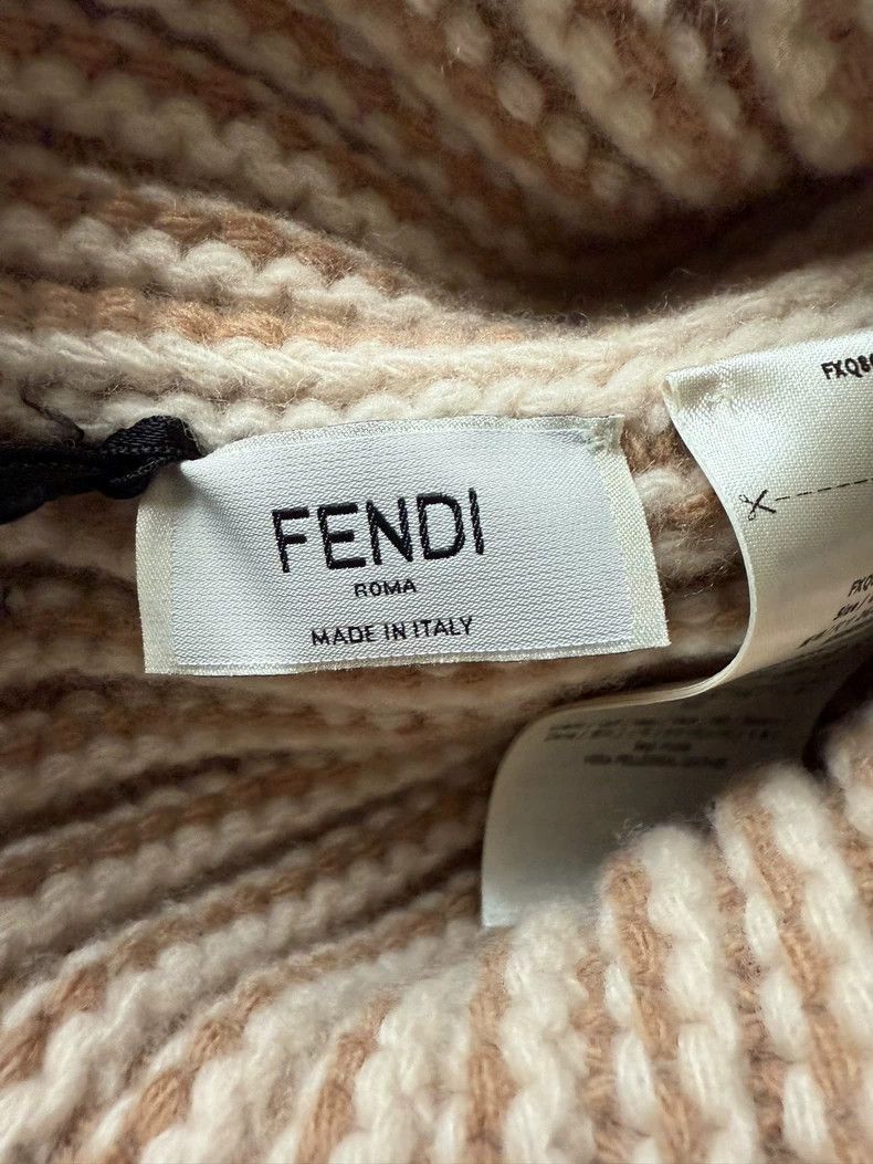 Fendi FENDI Logo Wool Beanie Hat Beige Color Size ONE SIZE - 3 Thumbnail