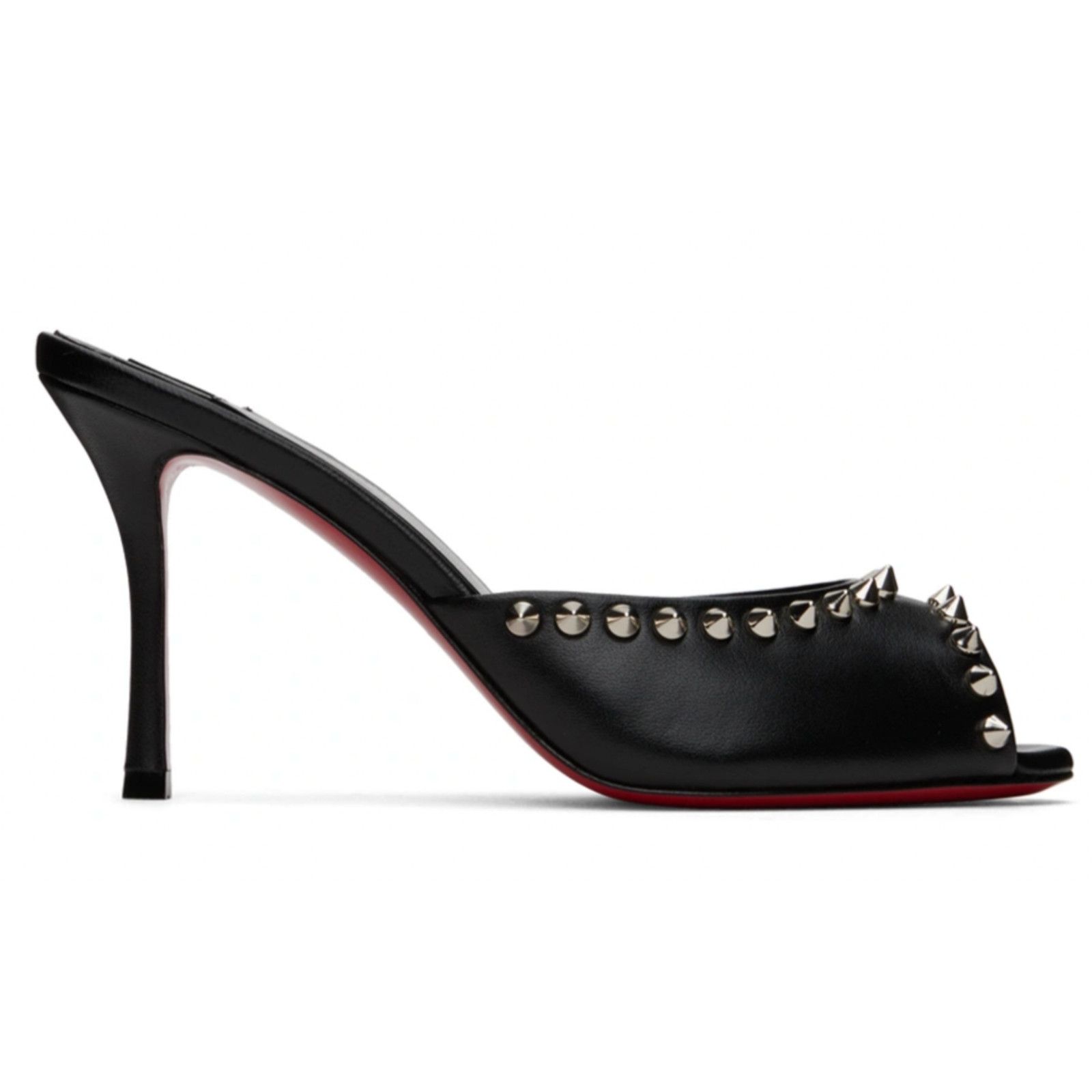 Me Dolly Spike 85 Black Backless Sandal Mule Heel Pump 36