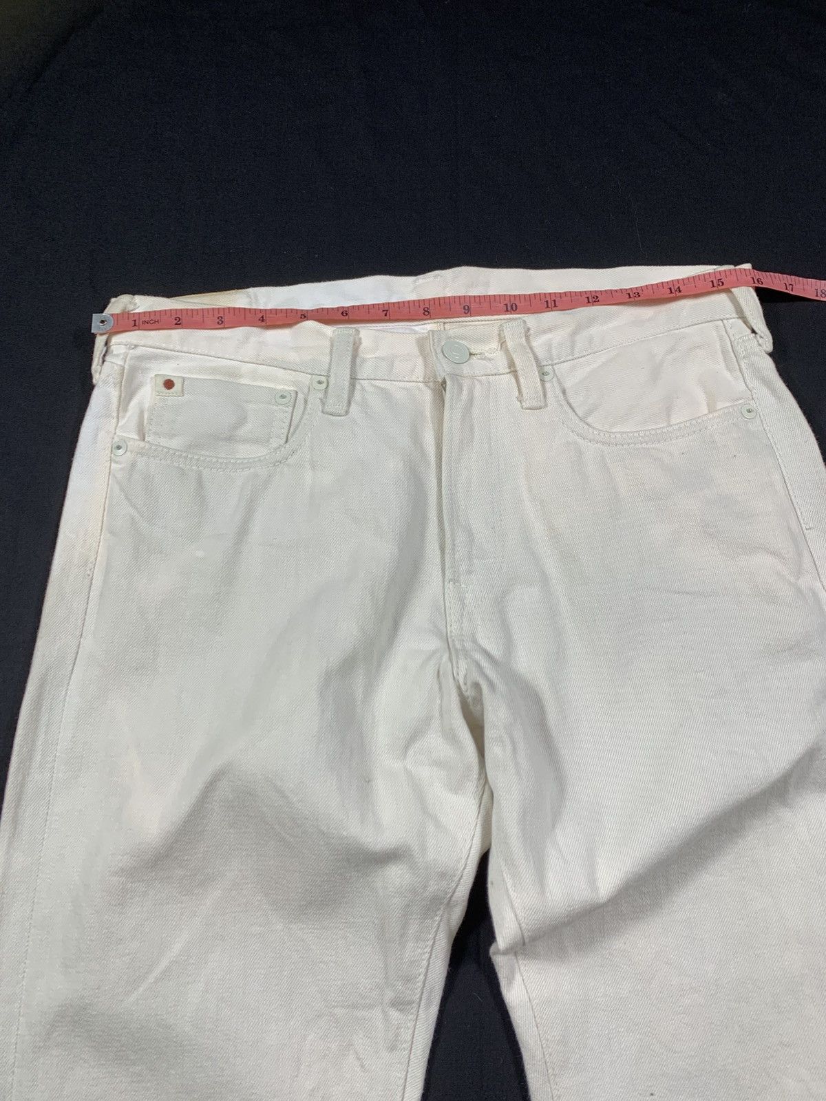 45rpm Japanese 45Rpm White Distressed Selvedge jeans Size US 30 / EU 46 - 9 Thumbnail