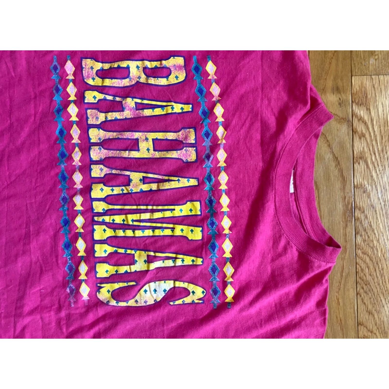 Pinko VINTAGE Single 90s T-Shirt Shirt XL Pink Crew Neck Short Sleeve Men 80s Bahamas Island Stitch Logo Cotton Polyester All Seasons Redesign? Size US XL / EU 56 / 4 - 3 Thumbnail