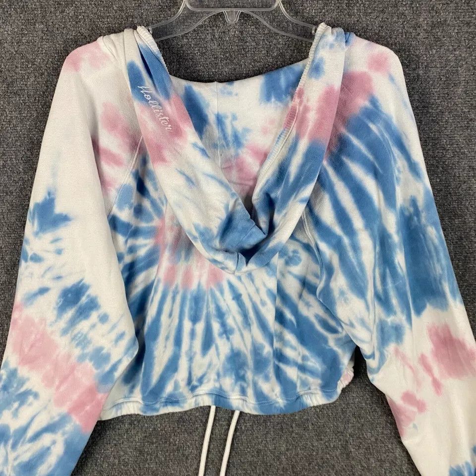 Hollister Hollister Cropped Hoodie Women's Large Tie Dye Cotton Blend Size L / US 10 / IT 46 - 8 Thumbnail