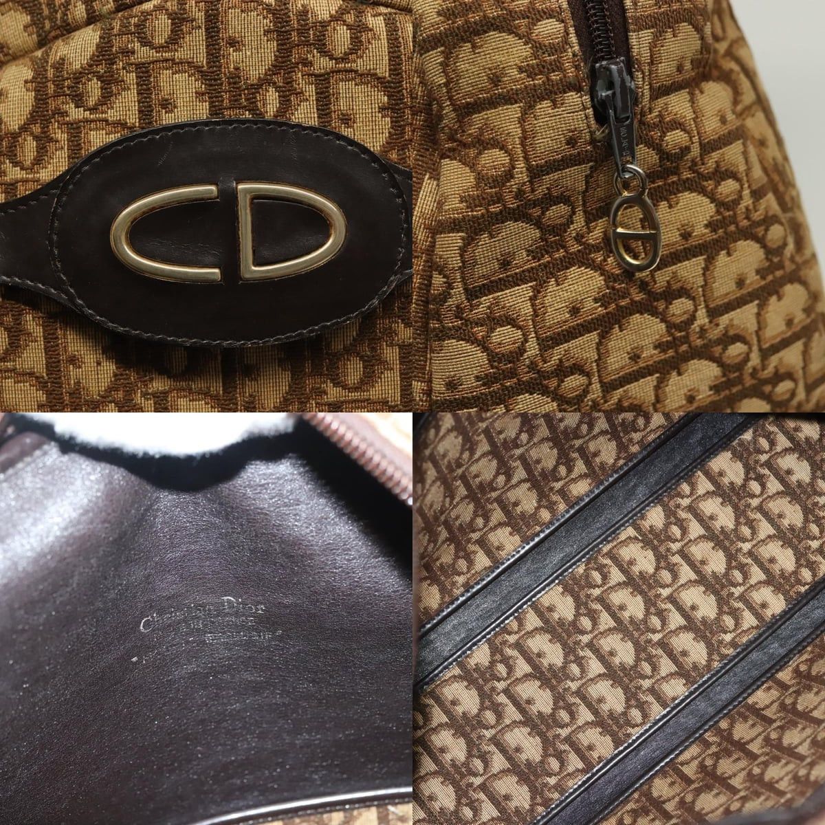 Dior DIOR Trotter Canvas Hand Bag Brown Gold Size ONE SIZE - 11 Thumbnail