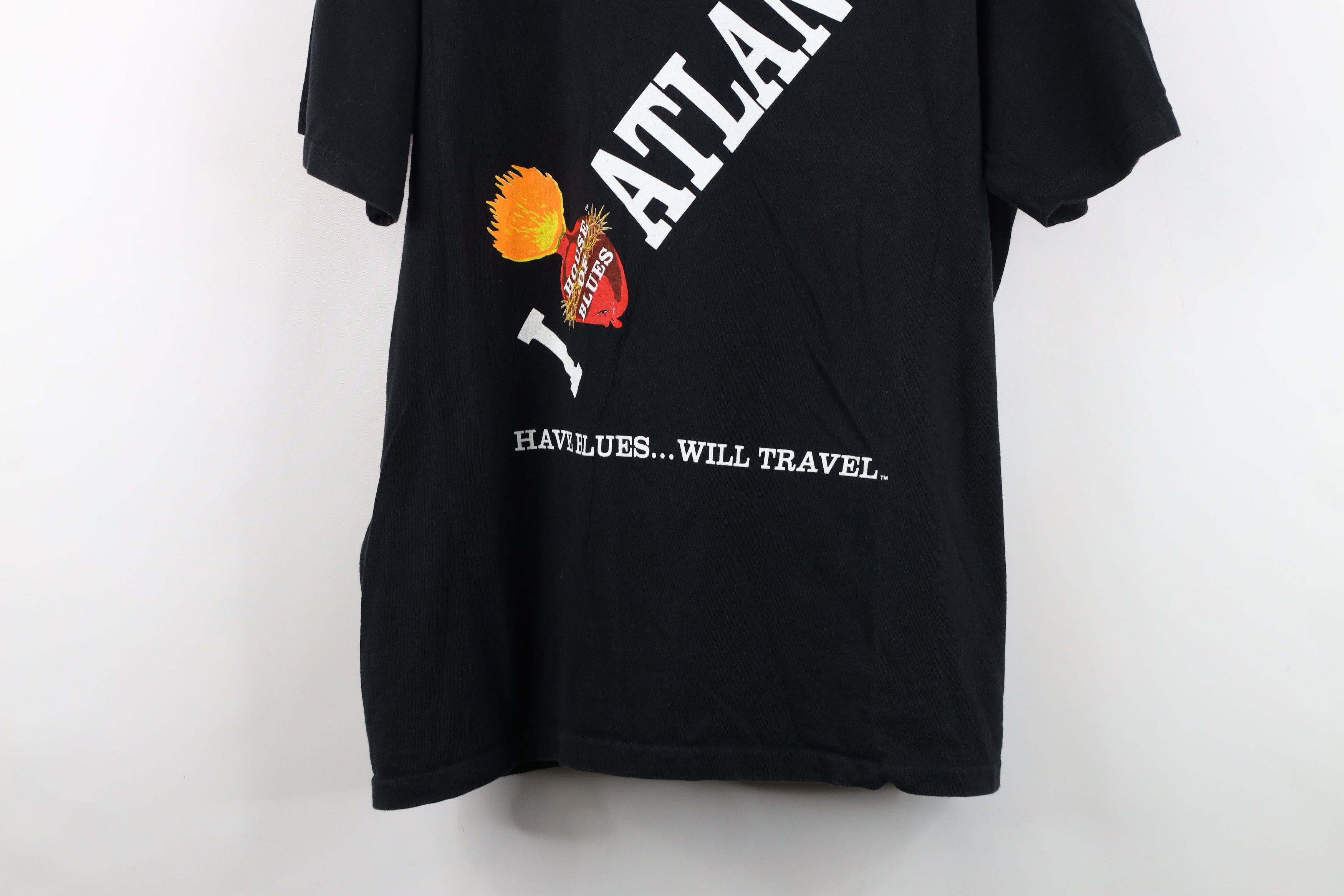 Vintage Vintage 90s of Blues Atlanta Short Sleeve T-Shirt Black USA Size US XL / EU 56 / 4 - 3 Thumbnail