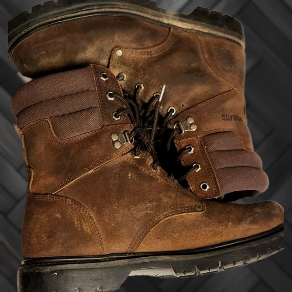 Vintage Brahma Poliyou Boots Mens 10.5 Brown Slip And Oil Resistant Lace Up Work Lace Up Boots Mens 10.5 Brown Slip And Oil Resistant Lace Up Work Lace Up Size US 11 / EU 44 - 1 Thumbnail