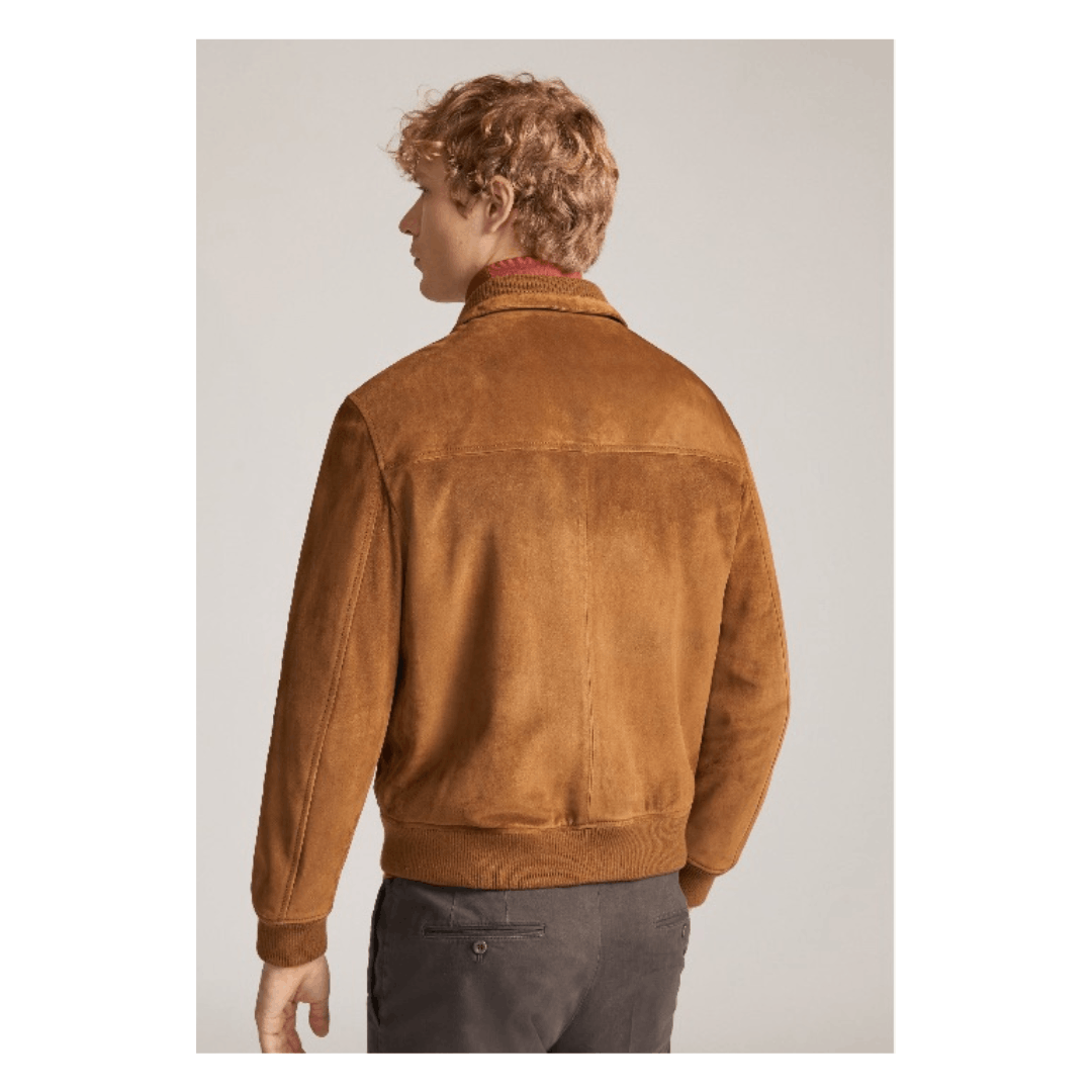 Loro Piana o1srvl11e1224 Smooth Suede Kent Bomber Jacket in Brown Size US XL / EU 56 / 4 - 3 Thumbnail