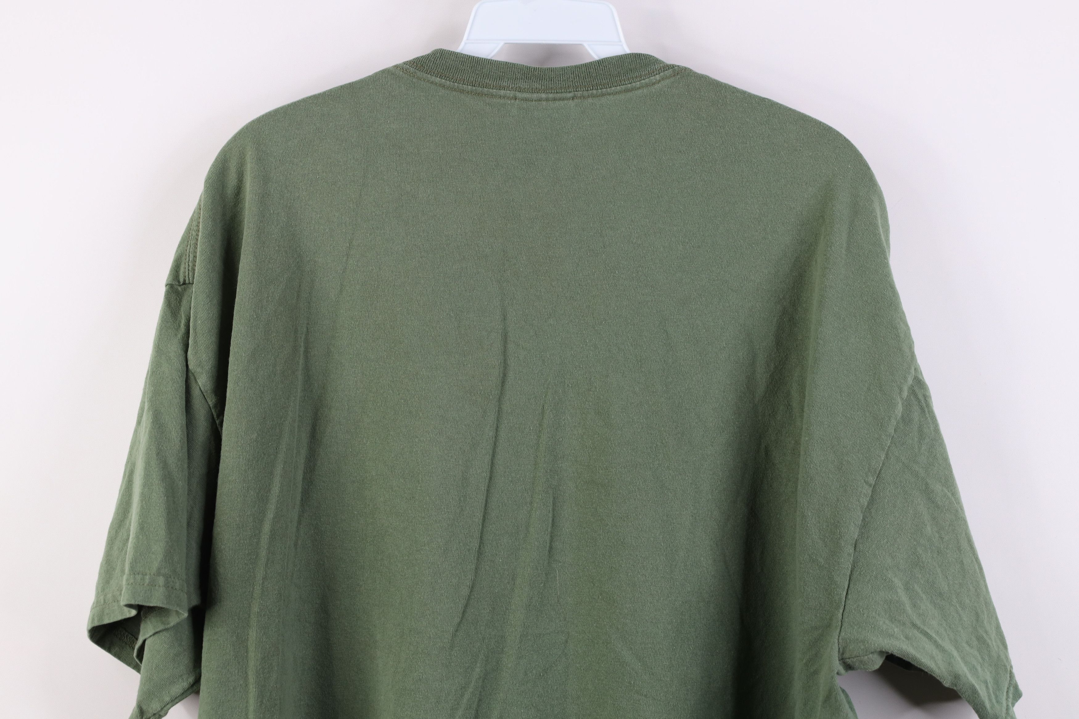 Vintage Vintage 90s Y2K Streetwear Heavy Cotton T-Shirt Army Green Size US XL / EU 56 / 4 - 9 Thumbnail