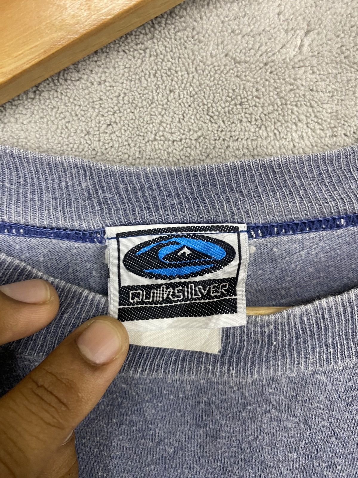 Quiksilver RaRe💥TRASHED FADED VINTAGE QUIKSILVER FIRE LOGO LONG SLEEVE Size US L / EU 52-54 / 3 - 6 Thumbnail