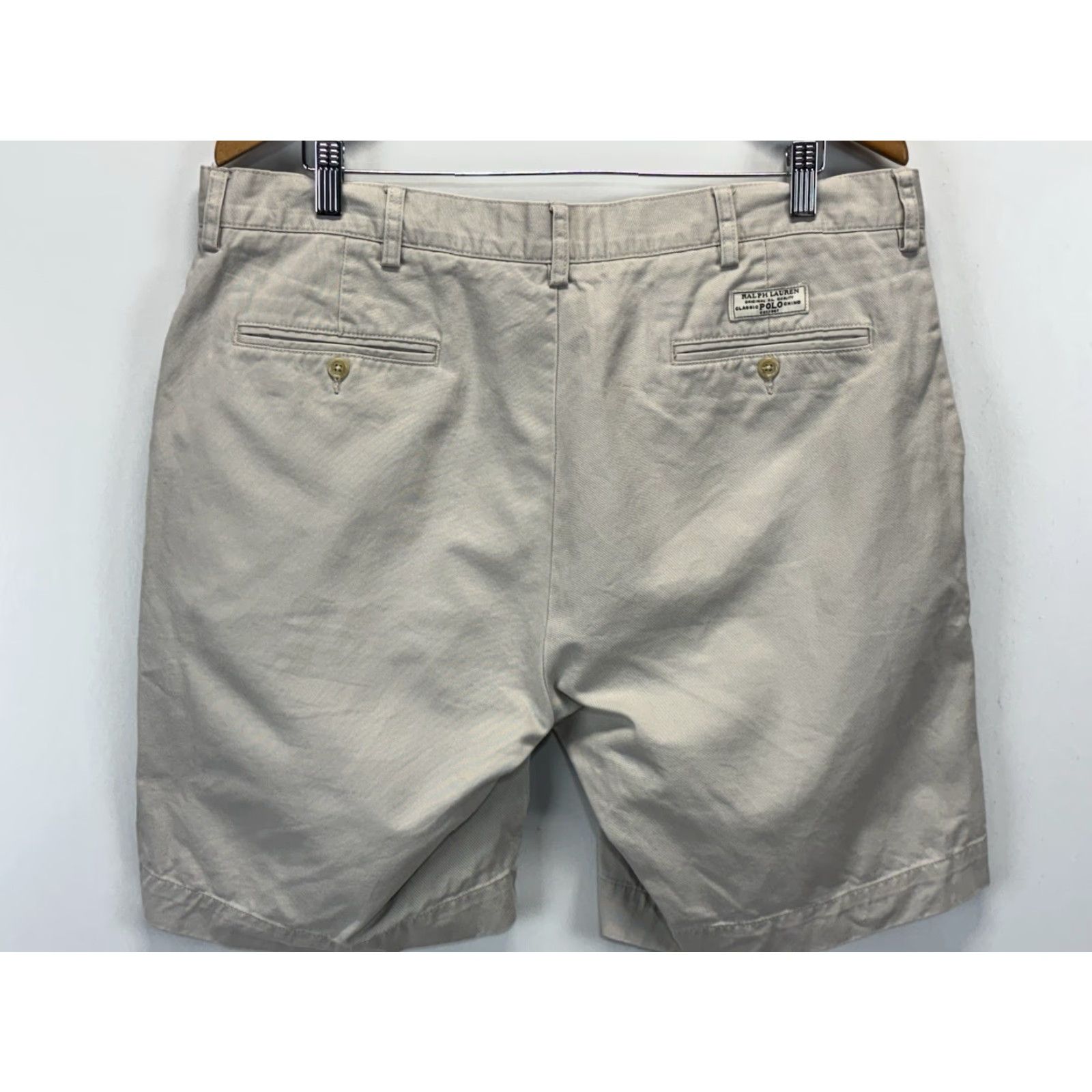 Polo Ralph Lauren VINTAGE Polo Ralph Lauren Chino Shorts Men’s 36x9 Beige Flat Front Preppy Size US M / EU 48-50 / 2 - 3 Thumbnail