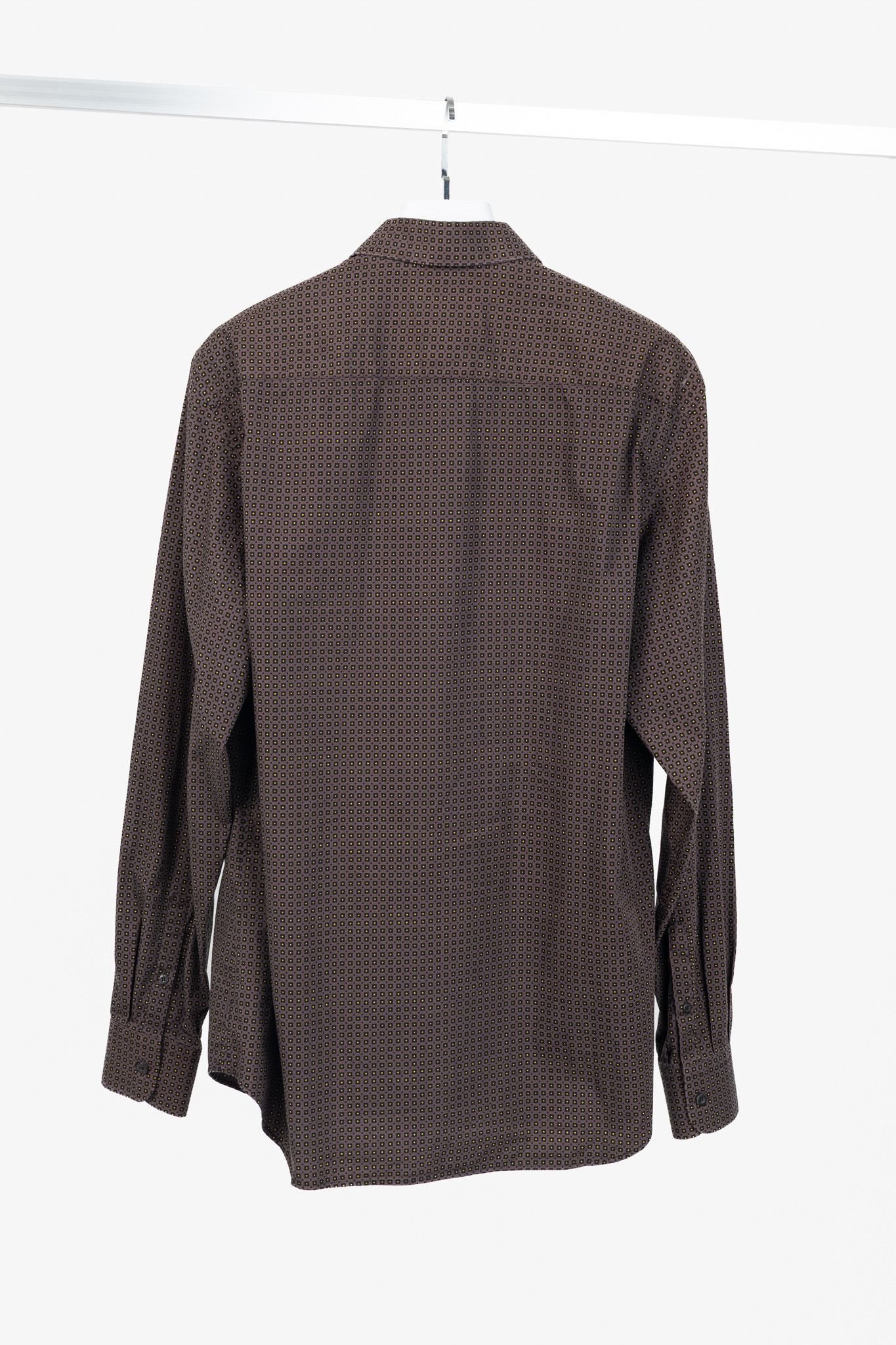 Prada Prada Dotted-Square-Print Cotton-Poplin Buttoned Shirt Size US XL / EU 56 / 4 - 2 Thumbnail