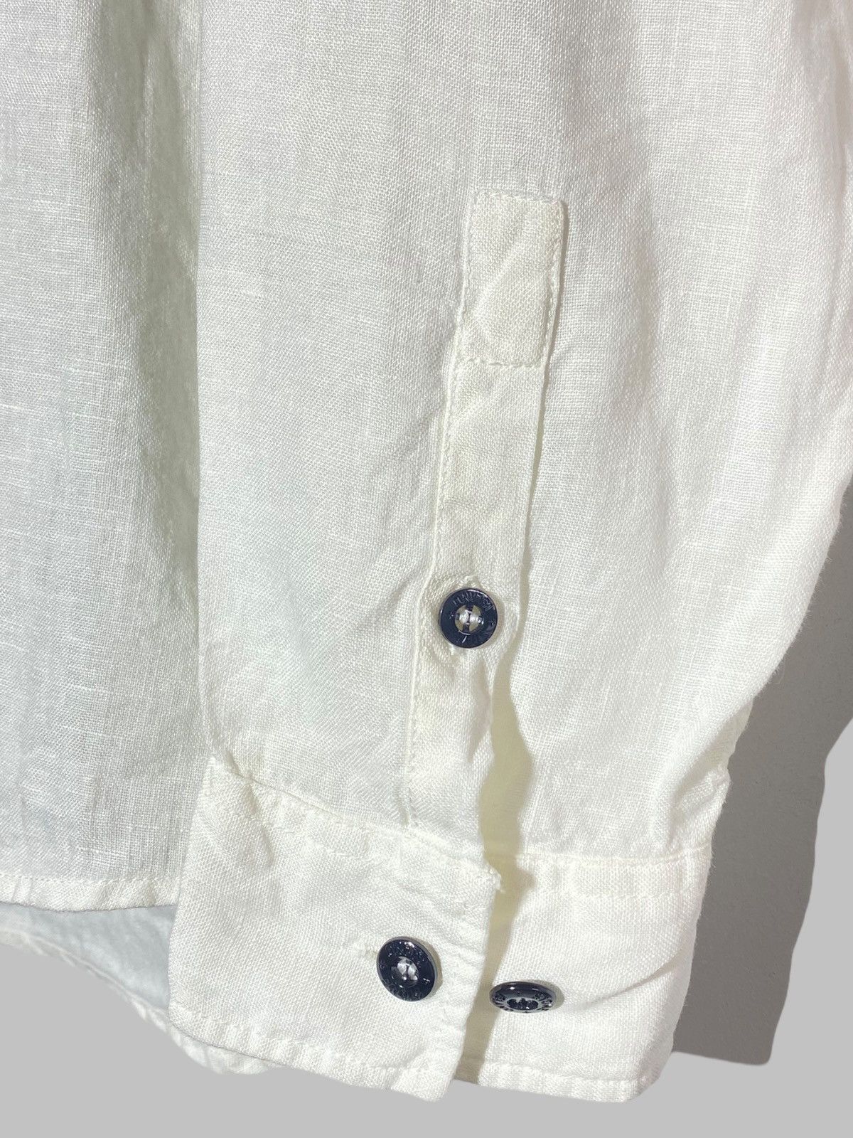Stone Island Vintage Stone Island White Linen Shirt Old Money Vibes Size US L / EU 52-54 / 3 - 9 Thumbnail