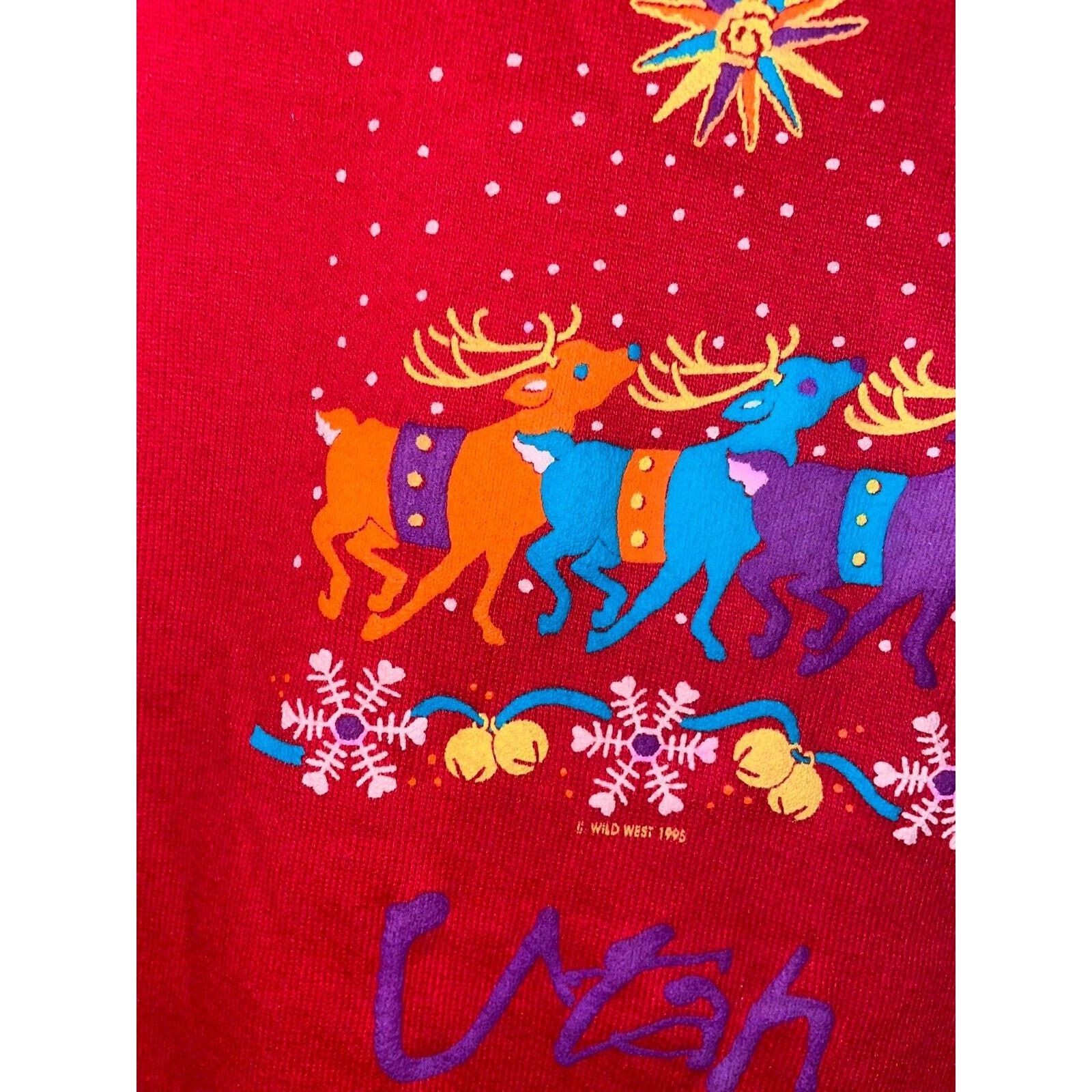 Jerzees Vintage Utah Sweatshirt Crewneck Reindeer Red NWT VTG M 90s Size US M / EU 48-50 / 2 - 5 Thumbnail
