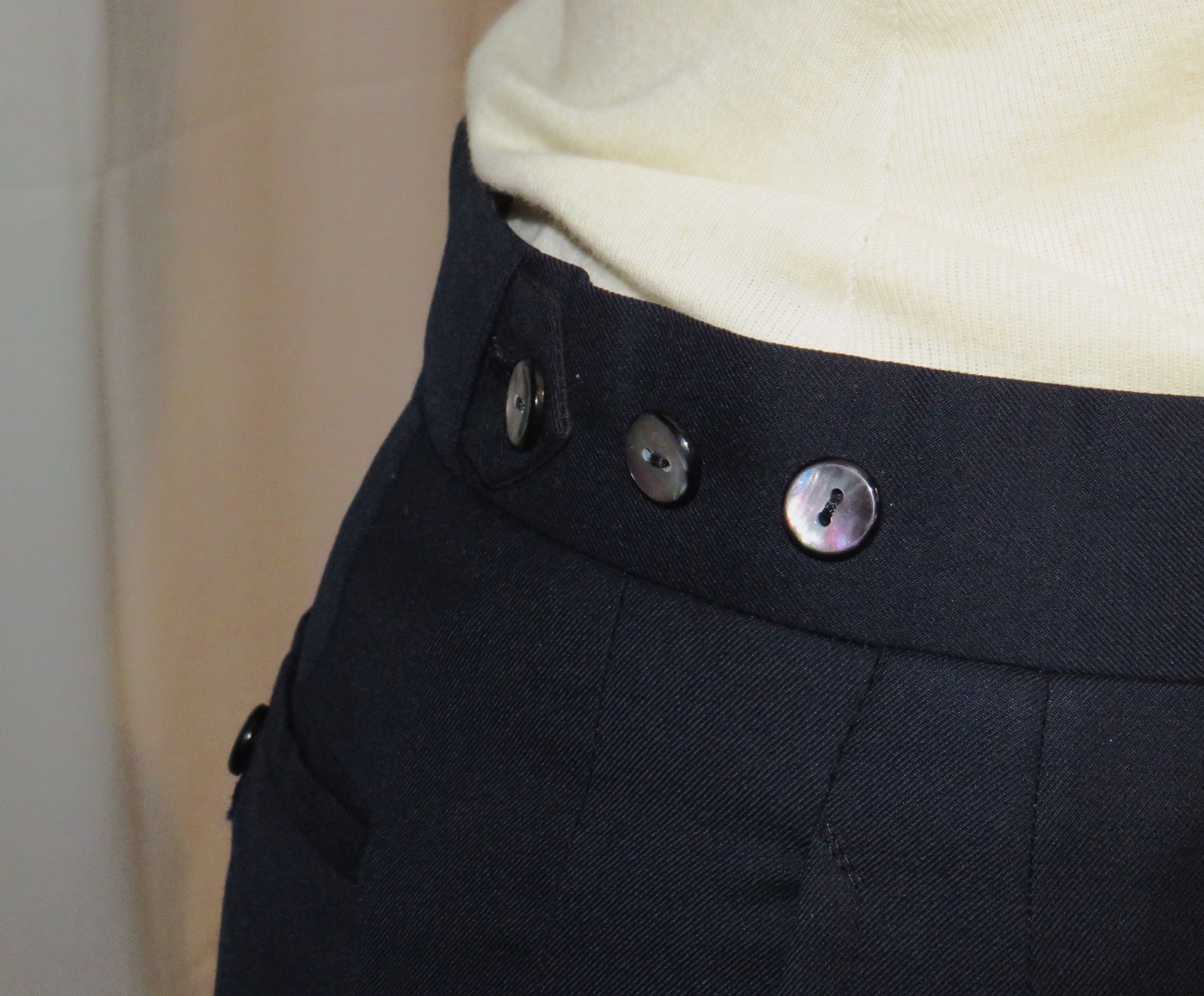 Huntsman × Savile Row Bespoke 2021 Solid Navy One Button Suit 36S Size 36S - 18 Thumbnail