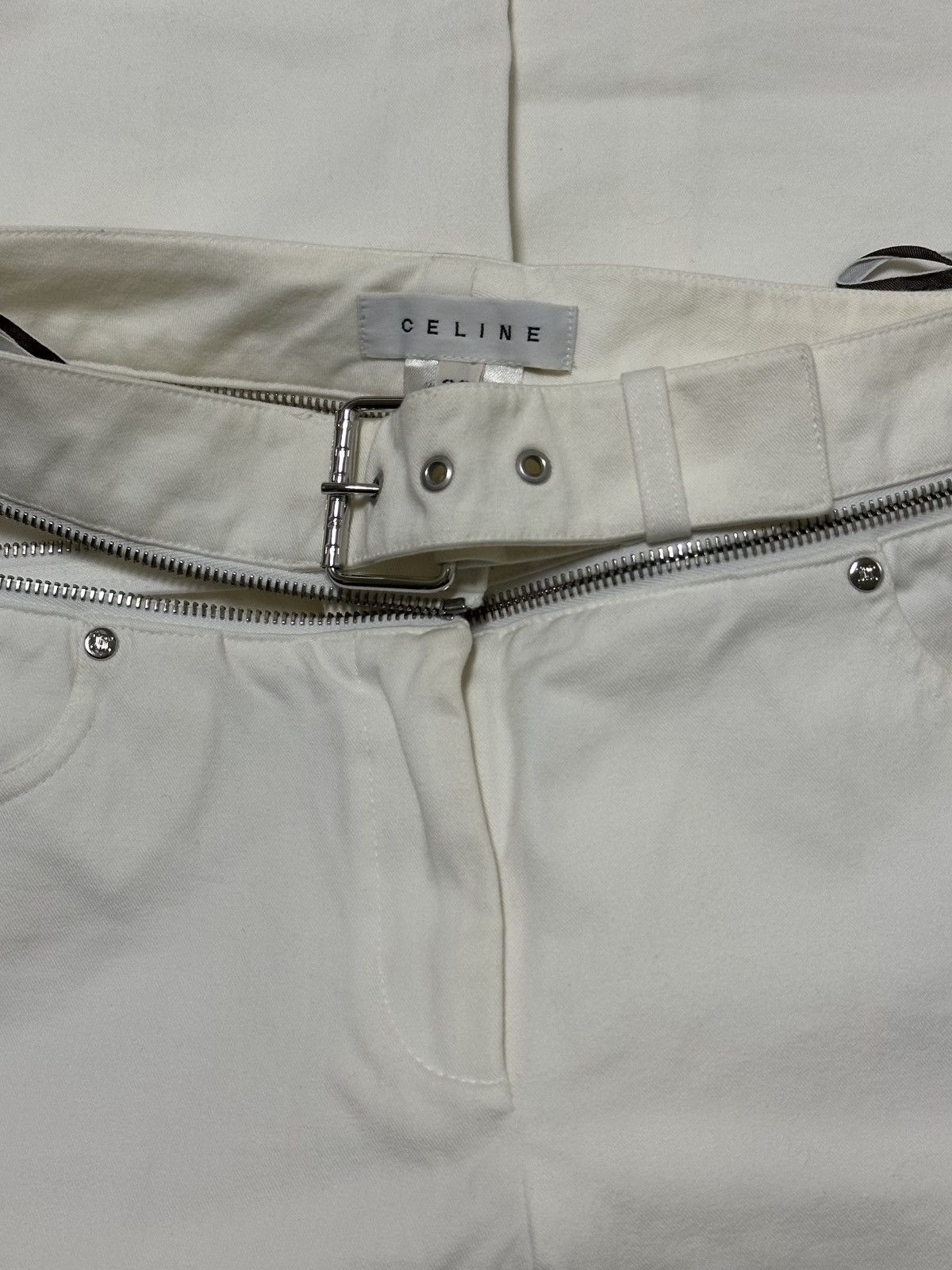 Celine CELINE Zip Detail Cropped Straight Leg Pants Size 26" / US 2 / IT 38 - 6 Thumbnail
