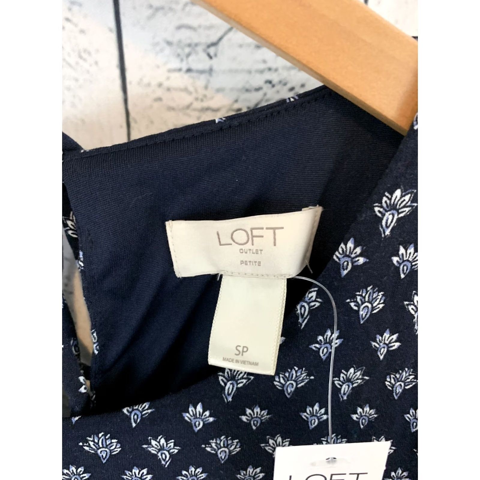 Ann Taylor VINTAGE Ann Taylor Loft Knee Length Dress Navy Blue Women's Small Petite Beach Dress Navy Blue Beach 90s Womens Size S / US 4 / IT 40 - 2 Thumbnail