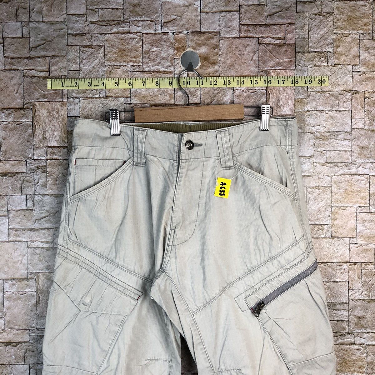 Japanese Brand Genba White utility tactical Cargo Multipocket Pants #A638 Size US 30 / EU 46 - 4 Thumbnail