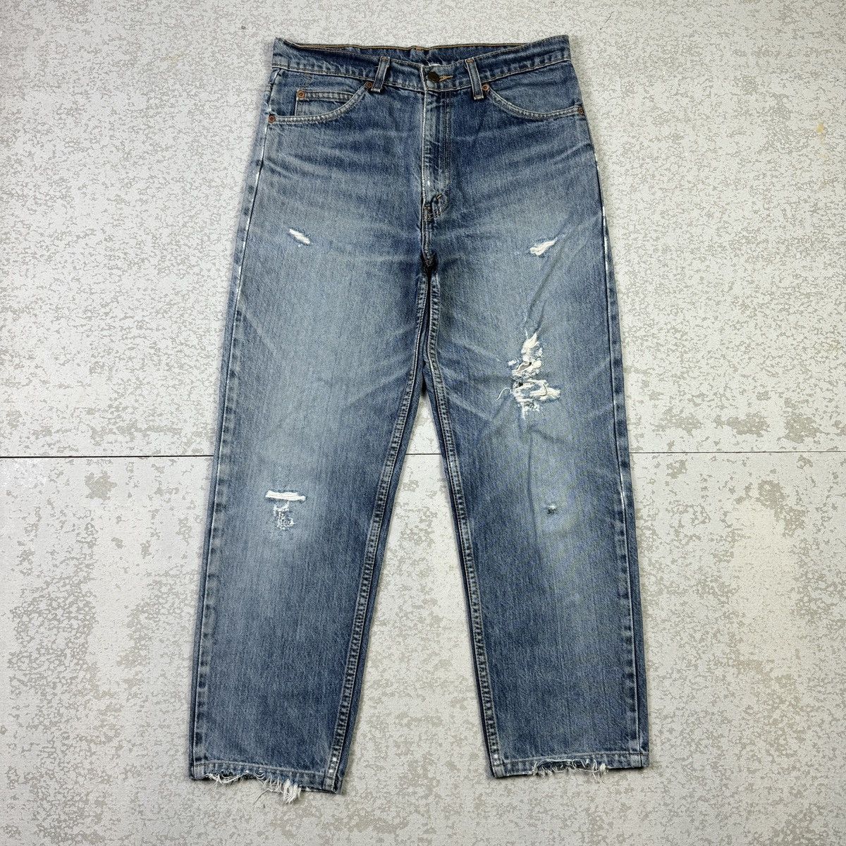 If Six Was Nine × Levi's × Vintage 💥Vintage 90s Levis 609 Orange Tab Distressed Ripped Jean Size US 31 - 3 Thumbnail