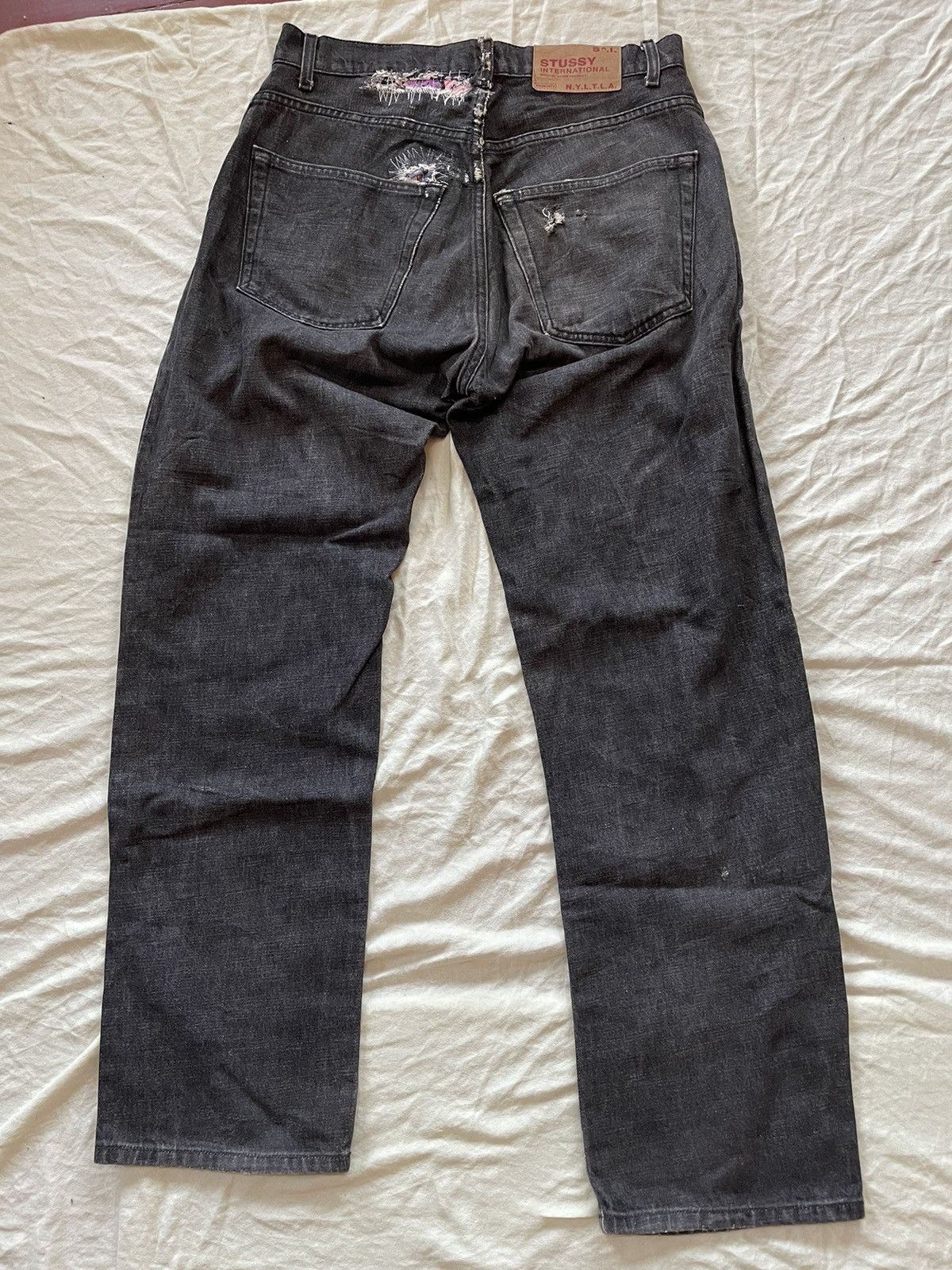 Stussy Stussy Denim Repaired Distressed Jeans Size US 32 / EU 48 - 2 Thumbnail