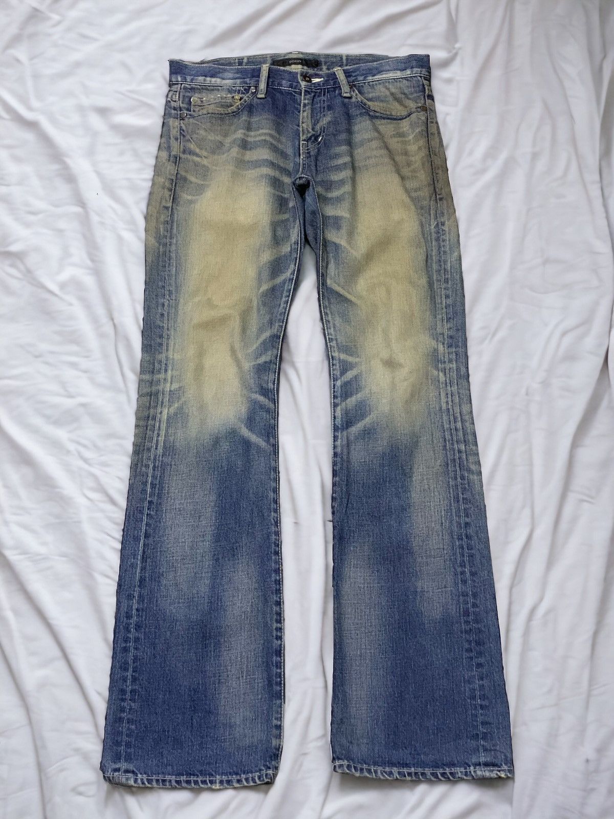Hysteric Glamour × Japanese Brand × Vintage Disrev Japan Mud Wash Flared Faded Jeans Size US 32 / EU 48 - 1 Thumbnail