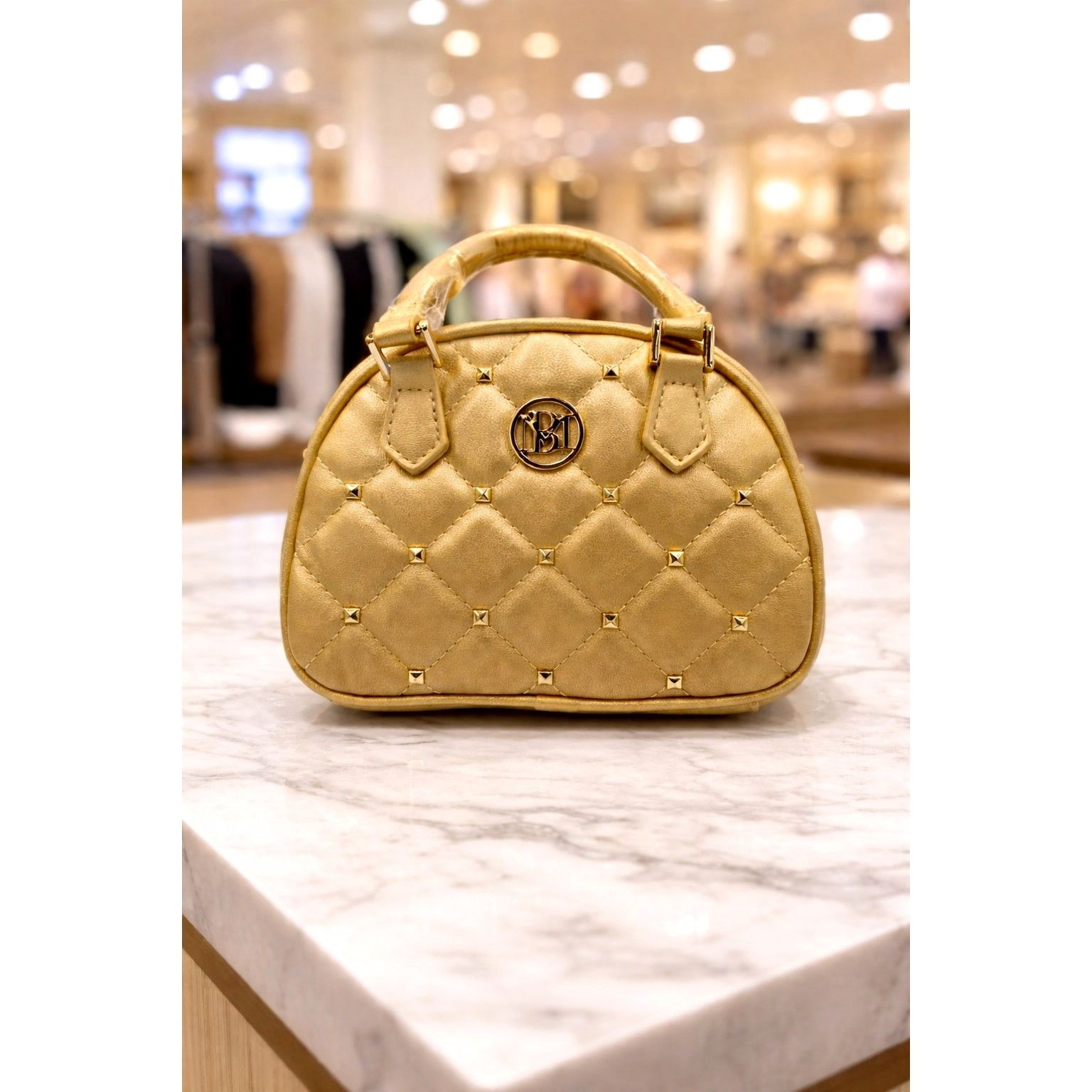 Badgley Mischka Badgley Mischka Crossbody Dome with Studs - Metallic Gold Size ONE SIZE - 1 Thumbnail