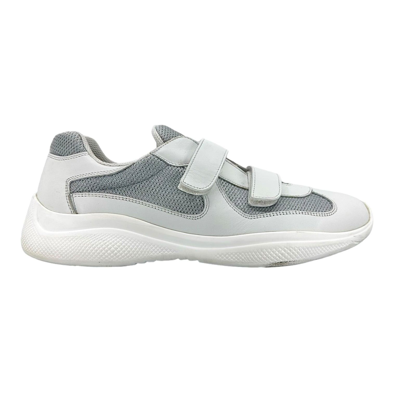 image of Prada America's Cup Strap Sneaker Low White Silver, Men's (Size 8.5)