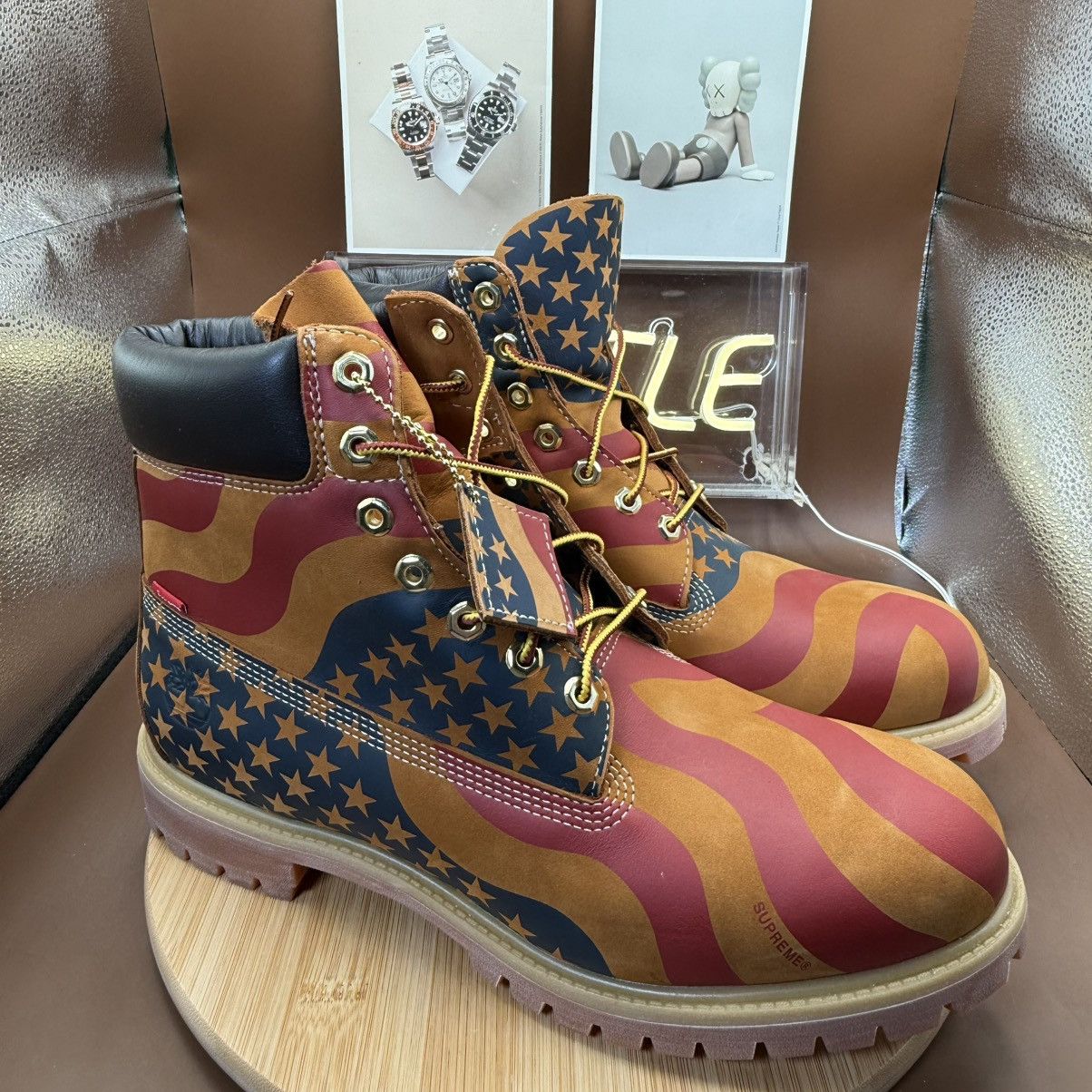 Supreme × Timberland Timberland 6" Boot Supreme Stars & Stripes Wheat Men’s Sz 13 Size US 13 / EU 46 - 2 Thumbnail
