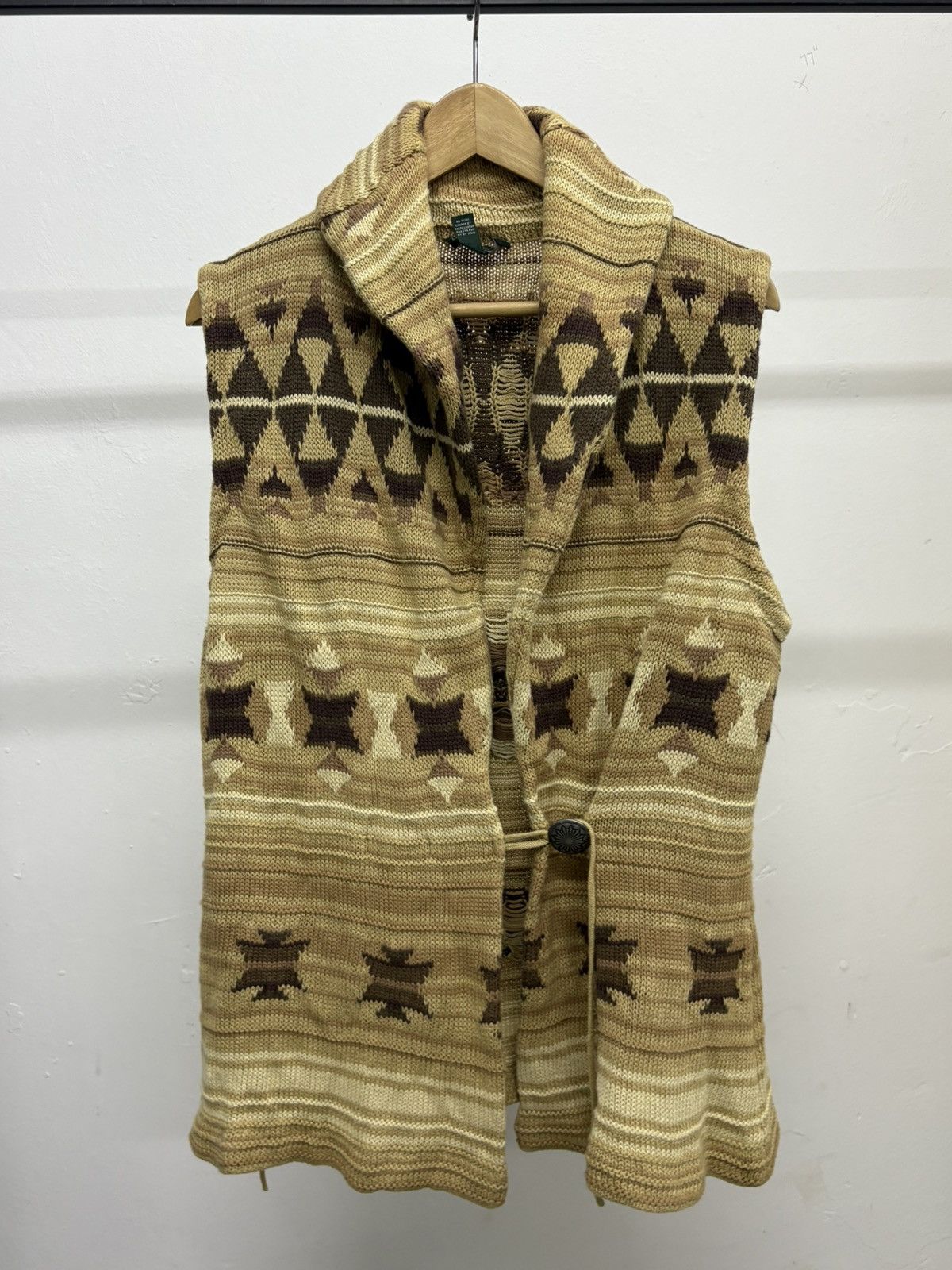 RRL Ralph Lauren RRL Double RL Hand Knit Ranch Cardigan Navajo Vest Size US M / EU 48-50 / 2 - 1 Thumbnail