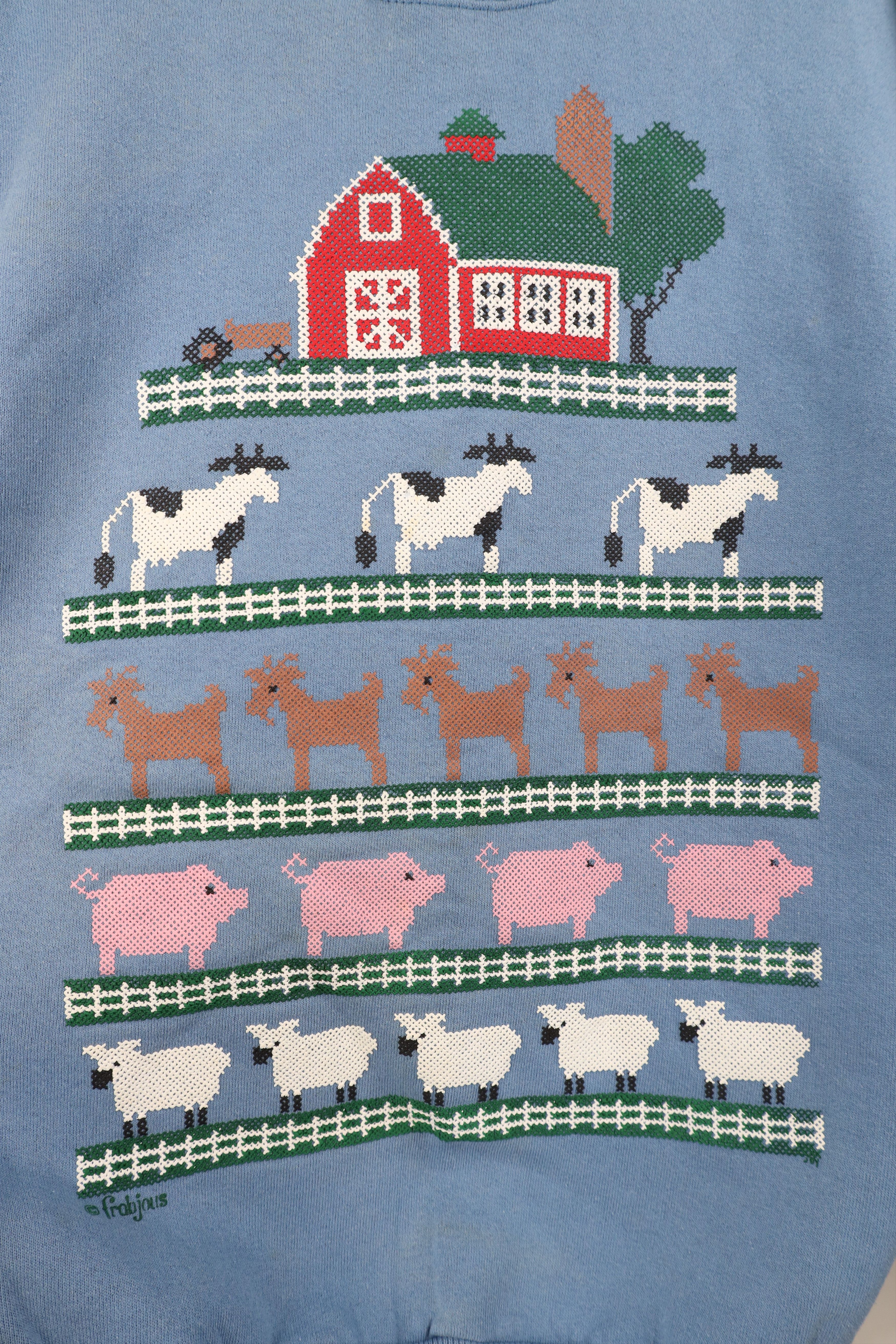 Vintage Vintage 90s Streetwear Country Farmhouse Animals Sweatshirt Size L / US 10 / IT 46 - 4 Thumbnail