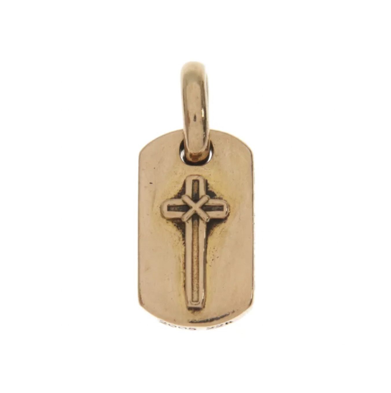 image of Chrome Hearts Mapple Thorpe Cross 22K Gold Dog Tag in Silver, Men's