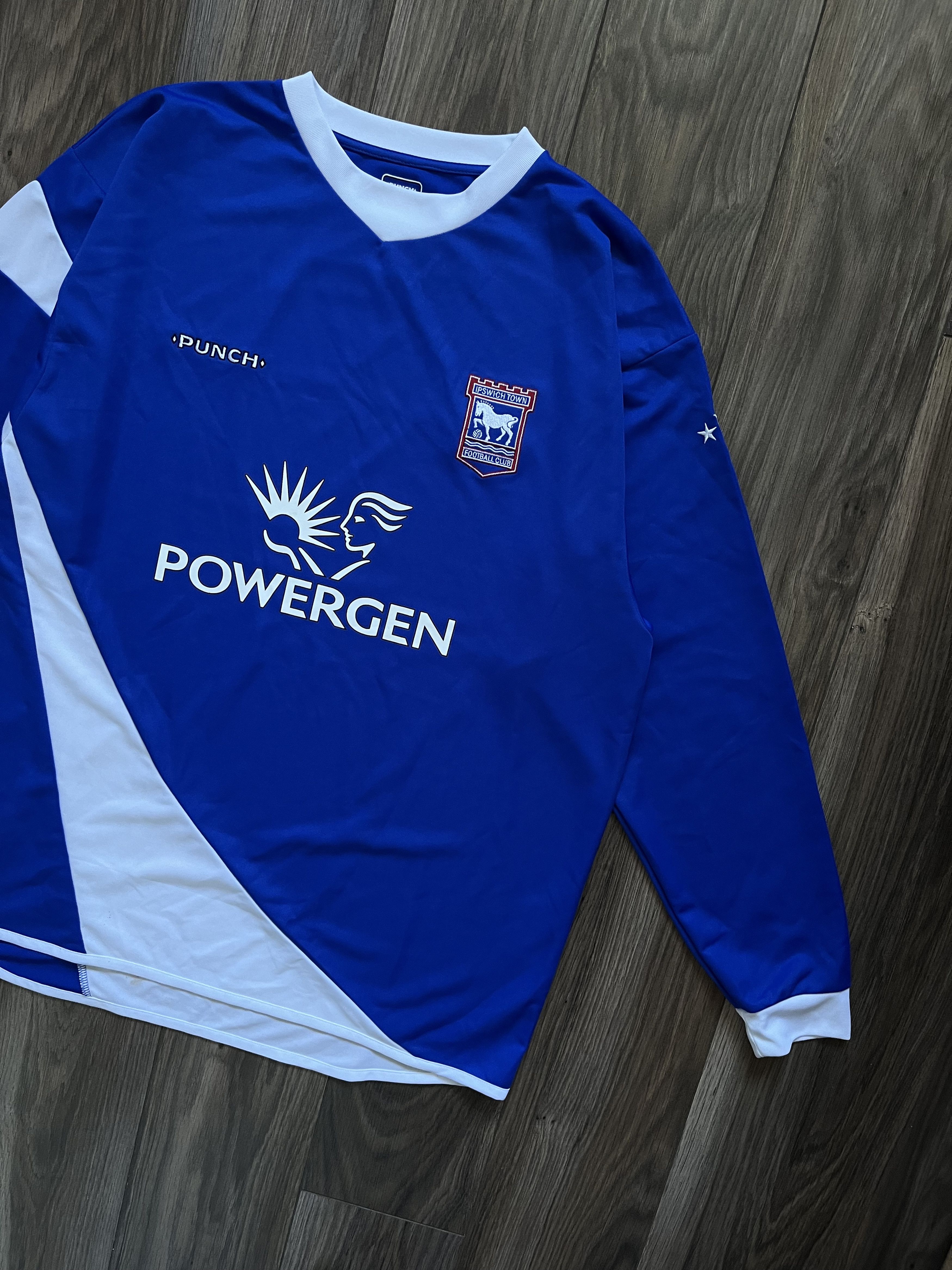 Vintage Ipswich Town 2005-2007 Home Long Sleeve Soccer Jesrsey Size US XL / EU 56 / 4 - 2 Thumbnail