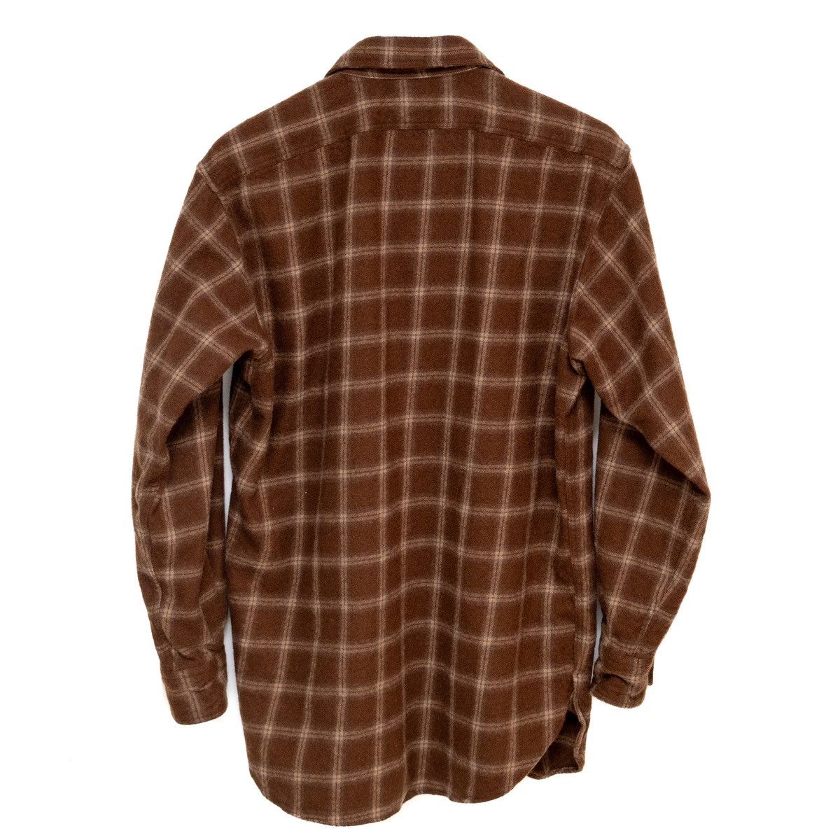 RRL Ralph Lauren × Vintage Double RRL Ralph Lauren Brown Plaid Half Zip Flannel Shirt Size US M / EU 48-50 / 2 - 3 Thumbnail