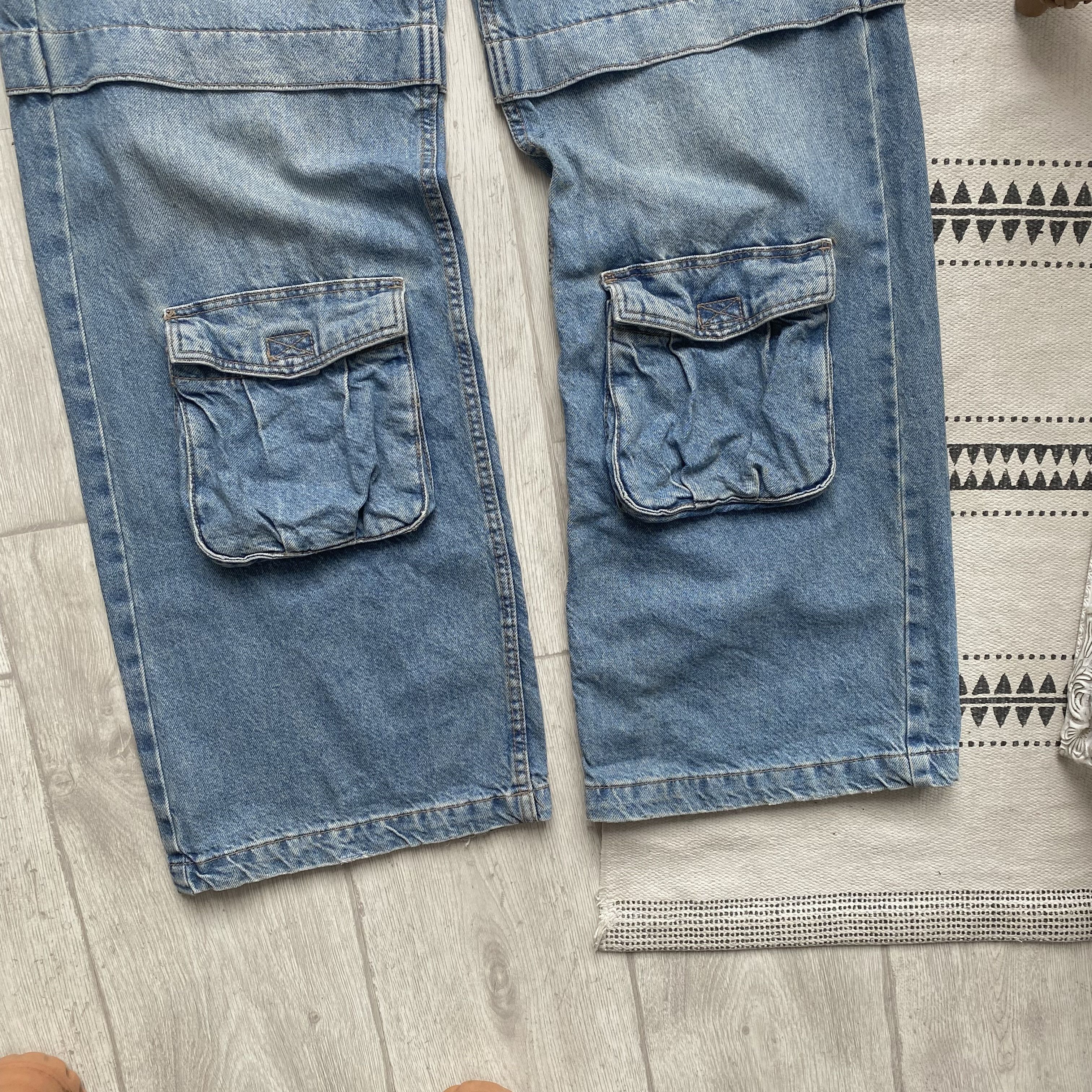 Japanese Brand 👖 Skater Cargo Baggy jeans Multiocket avant-garde Unisex Size US 30 / EU 46 - 3 Thumbnail