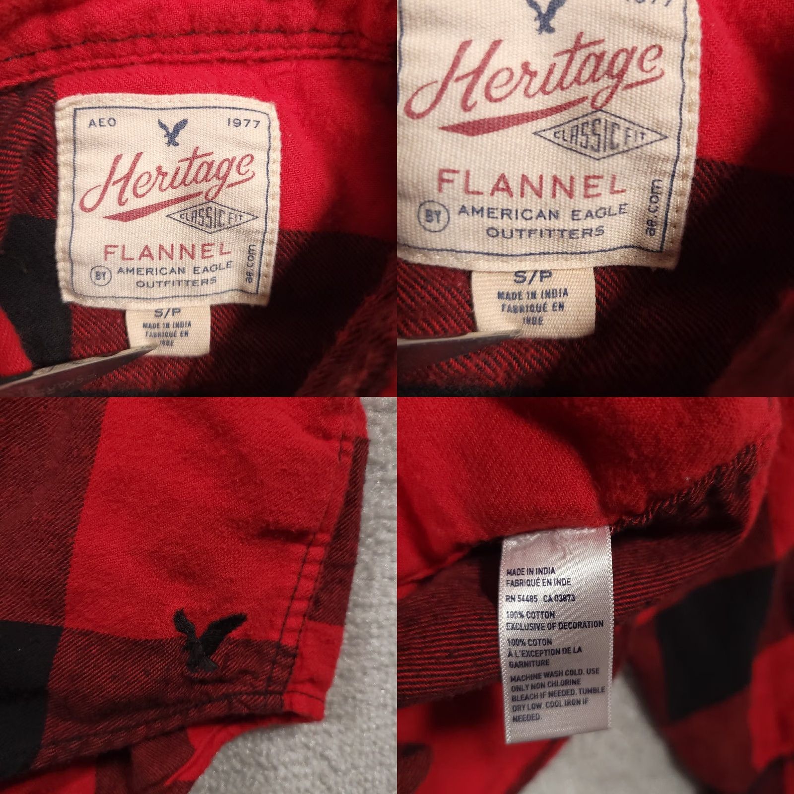 American Eagle Outfitters VINTAGE American Eagle Outfitters Heritage Flannel Button Up Shirt Men S Long Sleeve Red Plaid Logo Shirt Button-Up Sweatshirt Not applicable Size US S / EU 44-46 / 1 - 9 Thumbnail