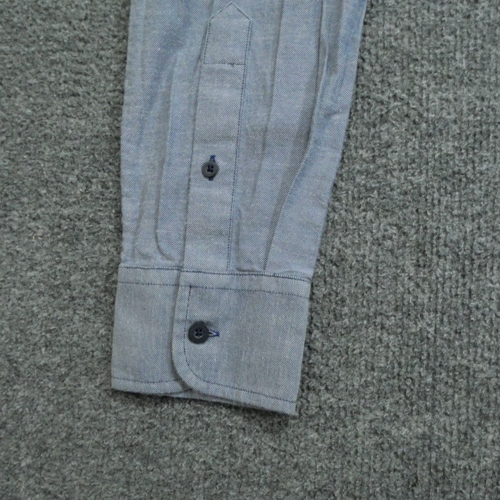 UNTUCKit UNTUCKit Button-Up Shirt Mens L Blue Cotton Knit Solid Logo Casual Classic Preppy Size 42R - 6 Thumbnail