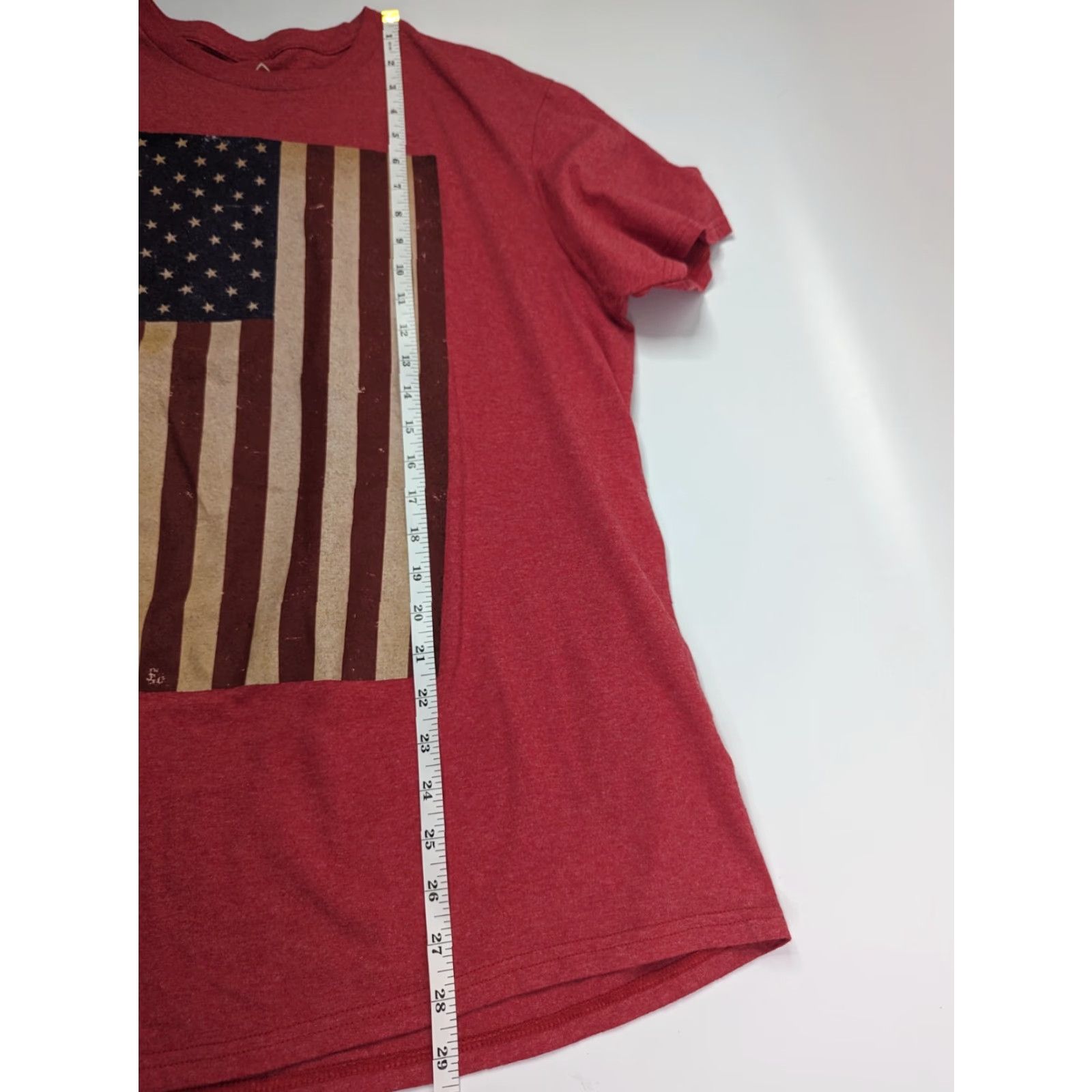 Vintage VINTAGE Well Worn Red Americana Flag Short Sleeve T-Shirt Mens Size Large Size US L / EU 52-54 / 3 - 4 Thumbnail