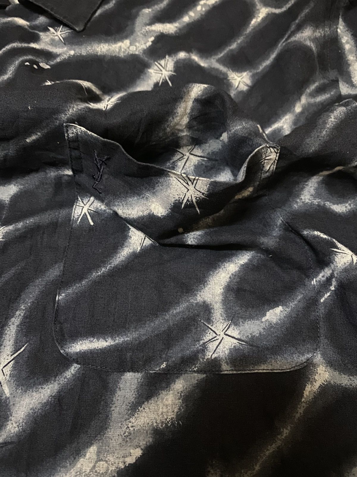 Yves Saint Laurent YSL Fullprint Stardust Pattern Button Up Shirt Size US XL / EU 56 / 4 - 5 Thumbnail