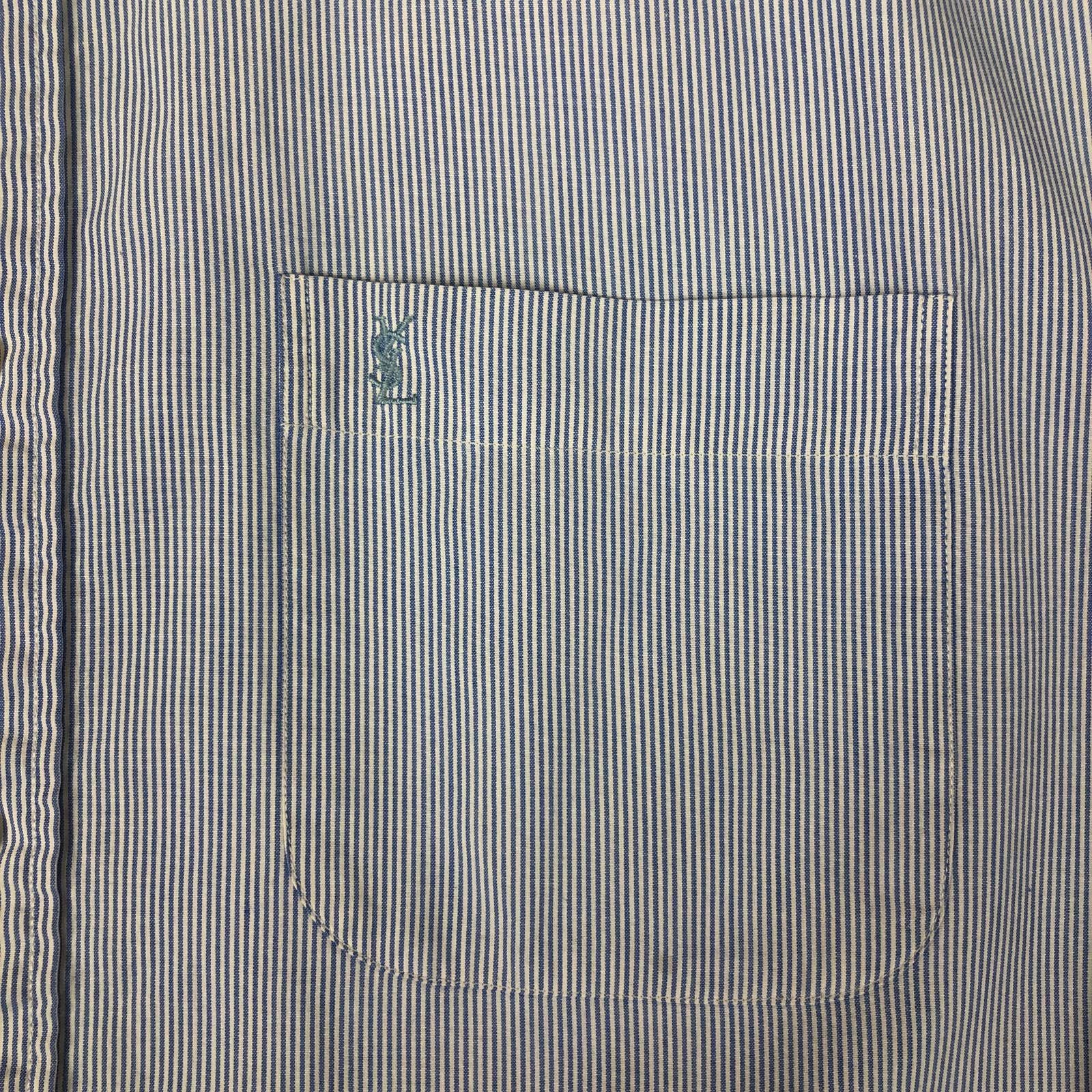 Yves Saint Laurent Yves Saint Laurent YSL Logo Striped Shirt Size US XL / EU 56 / 4 - 3 Thumbnail