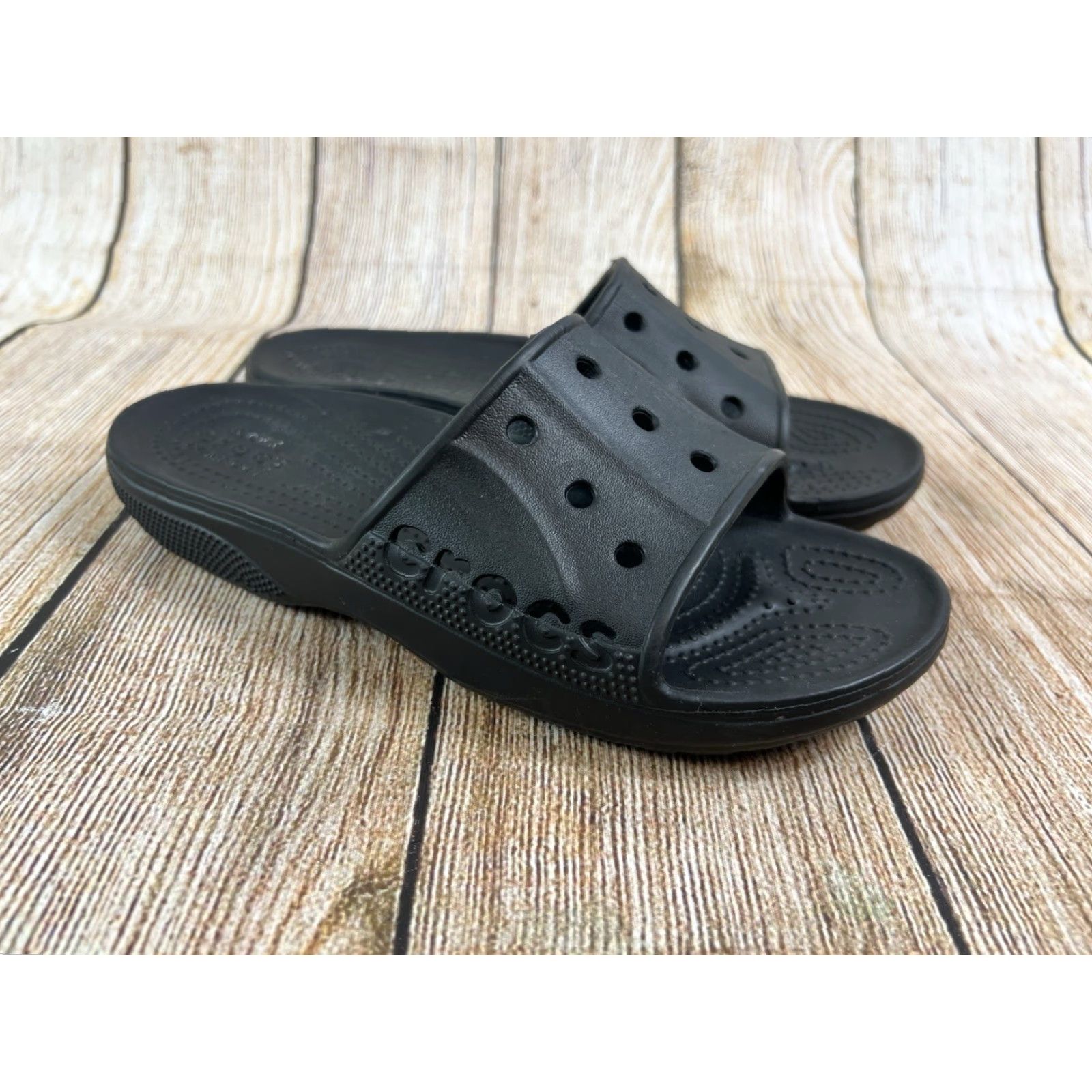 Crocs Crocs Sandal Slip On Black Mens Size 6 Women’s 8 Waterproof Rubber Open Toe Slide Casual Iconic Comfort Baya II Size US 6 / IT 36 - 2 Thumbnail