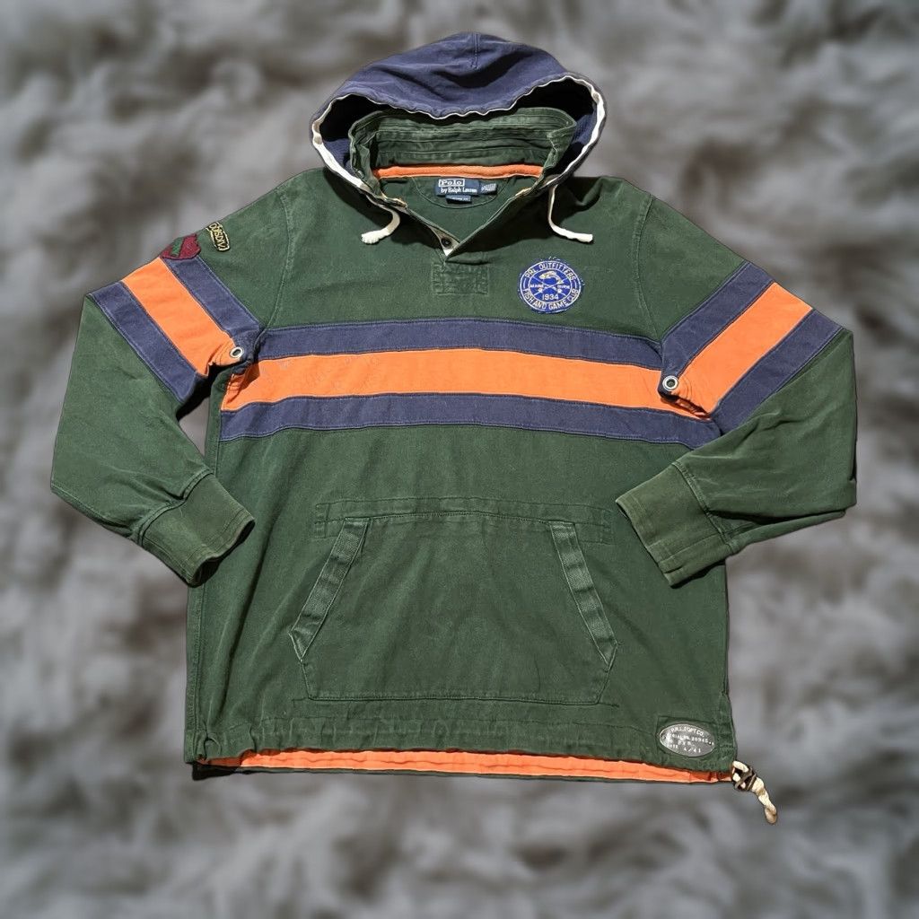Vintage Ralph Lauren Polo Shirt Men XL Green Striped