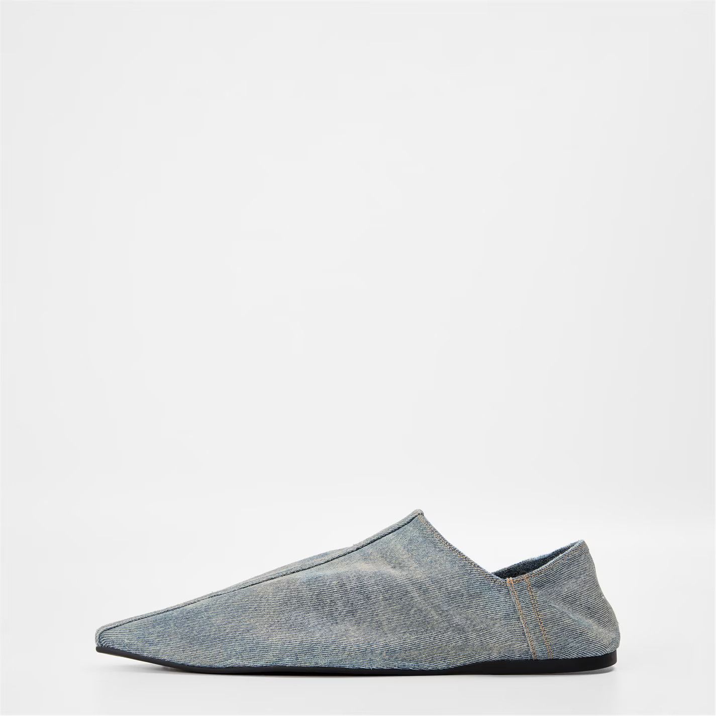 Balenciaga o1g2r1mq0226 Pointed Denim Slip-On Mules In Blue Size US 9 / EU 42 - 2 Thumbnail