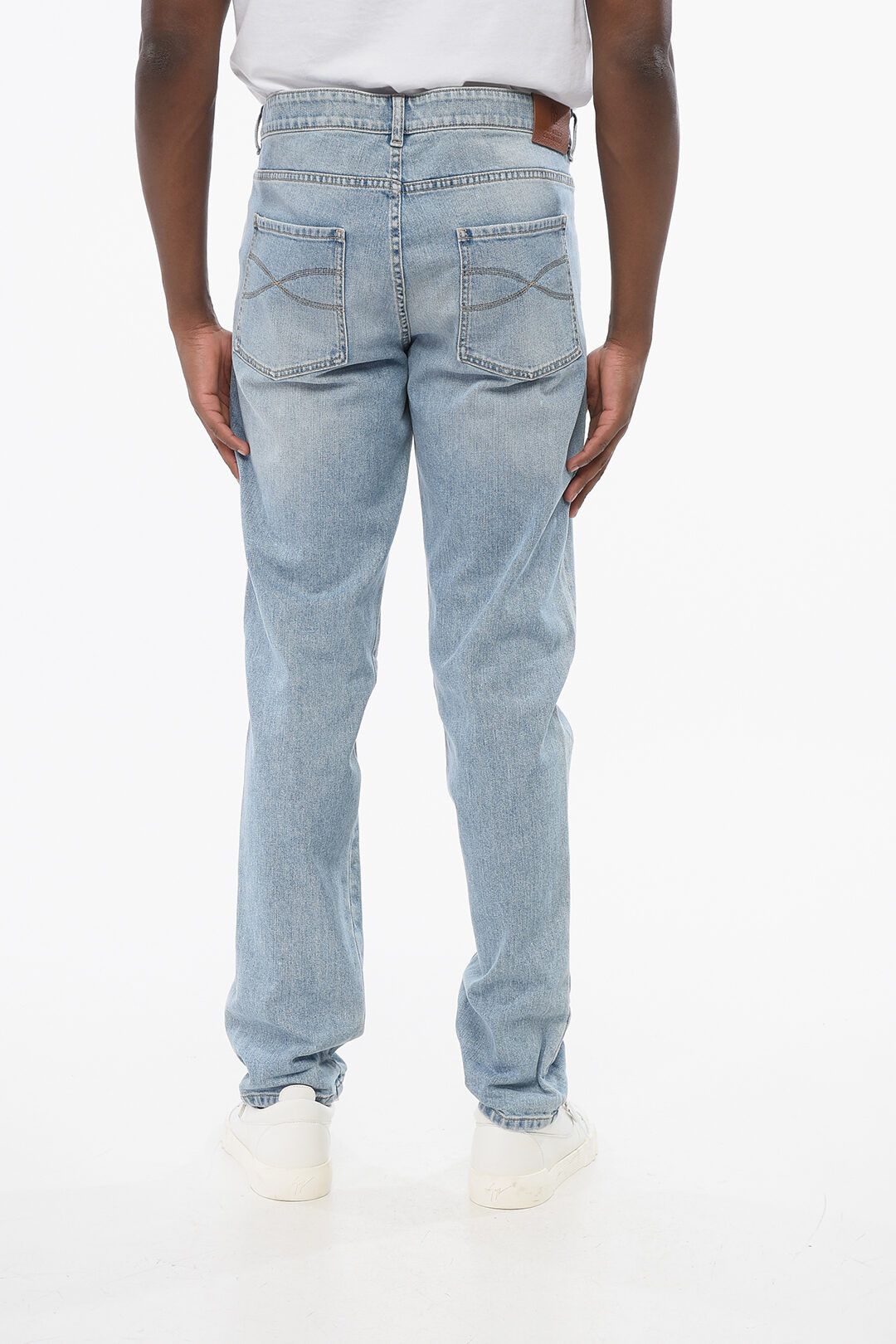 Brunello Cucinelli og1mm0725 Light Wash Slim Fit Denim in Light Blue Size US 40 / EU 56 - 4 Thumbnail