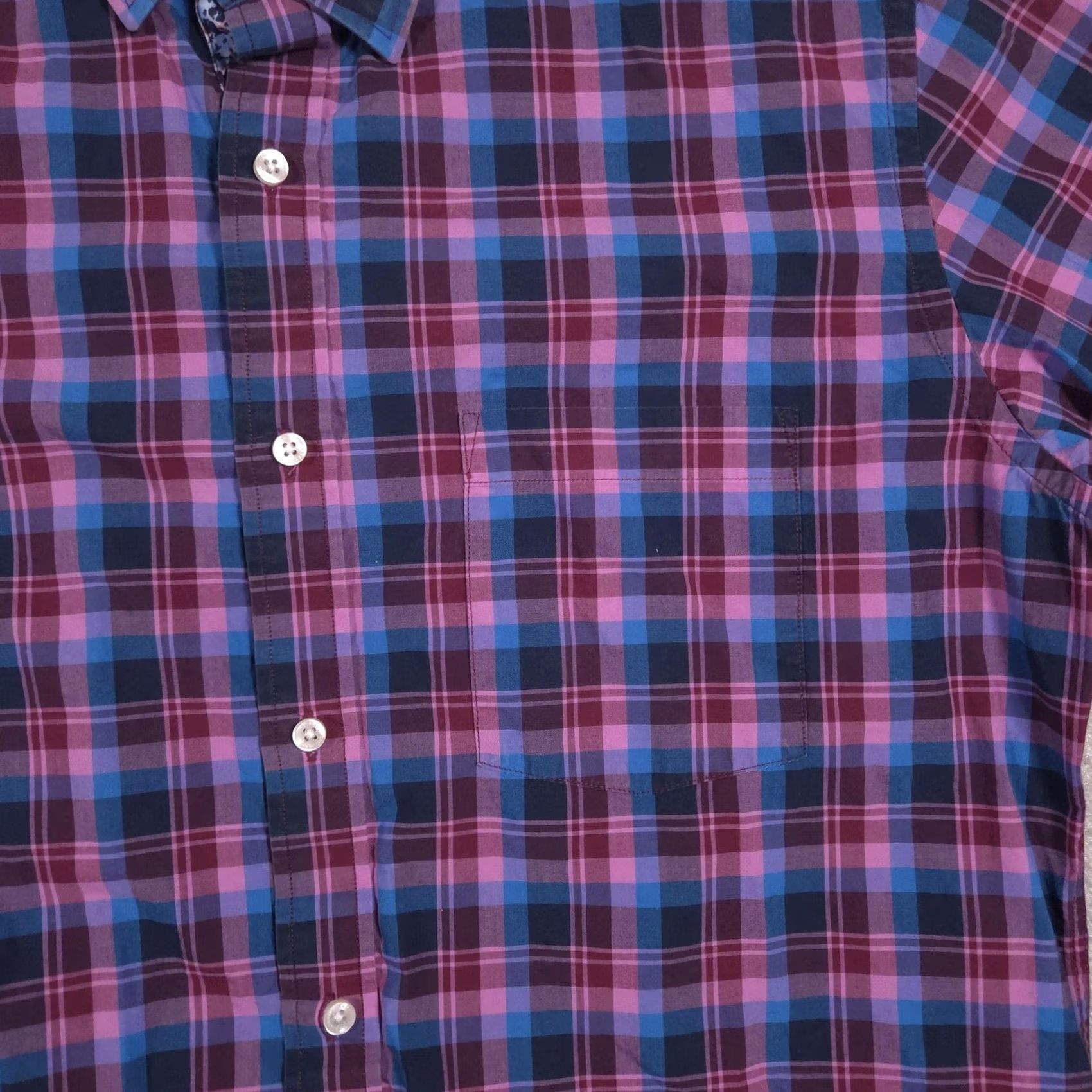 Tailorbyrd TAILORBYRD Shirt Mens M Blue Plaid Flamingo Button Front Long Sleeve Casual Size US M / EU 48-50 / 2 - 4 Thumbnail