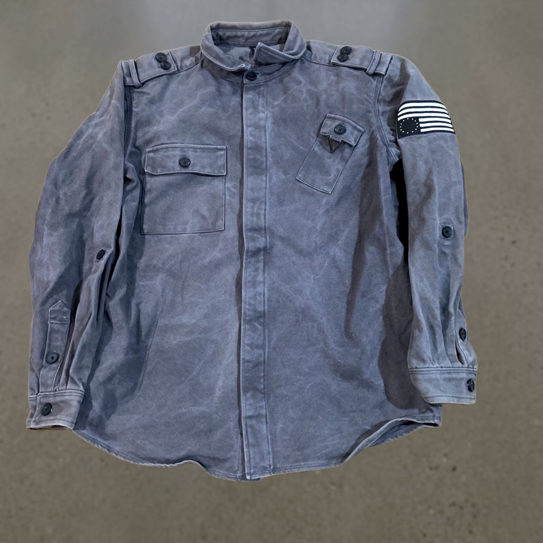 Black Scale VINTAGE Black Scale Shirt Military Jacket Camouflage Canvas Cotton Gray Small Mens Casual Streetwear Outdoors Size US S / EU 44-46 / 1 - 1 Thumbnail