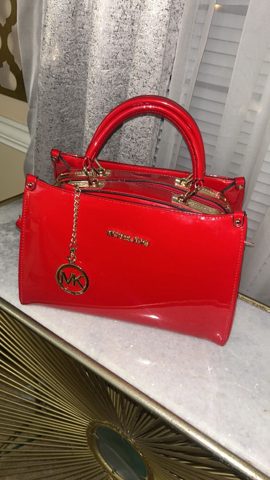 Michael Kors patent leather red Michael Kors satchel shoulder bag Size ONE SIZE - 1 Thumbnail