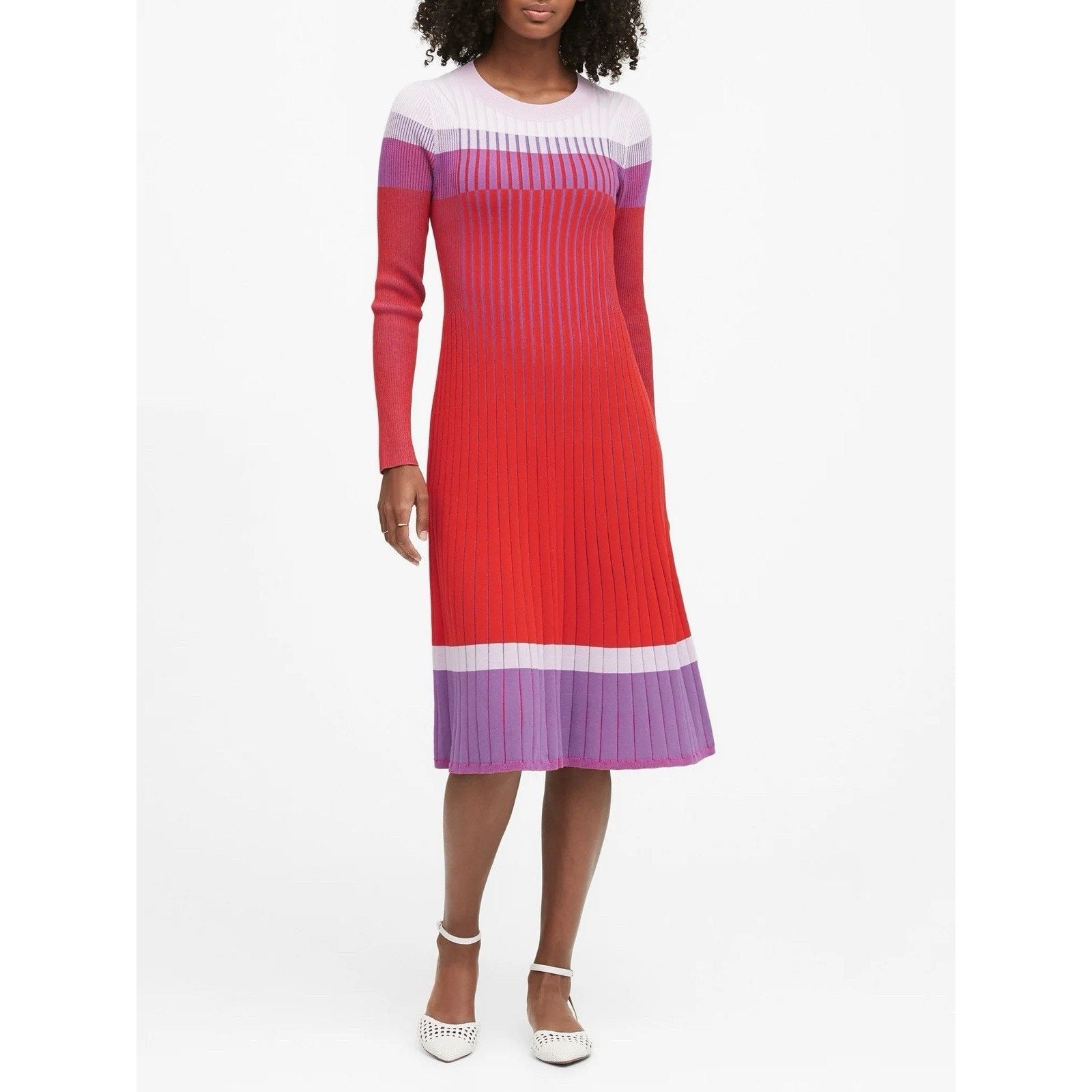Banana Republic Banana Republic Red Sweater Dress Pink Purple Midi Size XS Size XS / US 0-2 / IT 36-38 - 7 Thumbnail