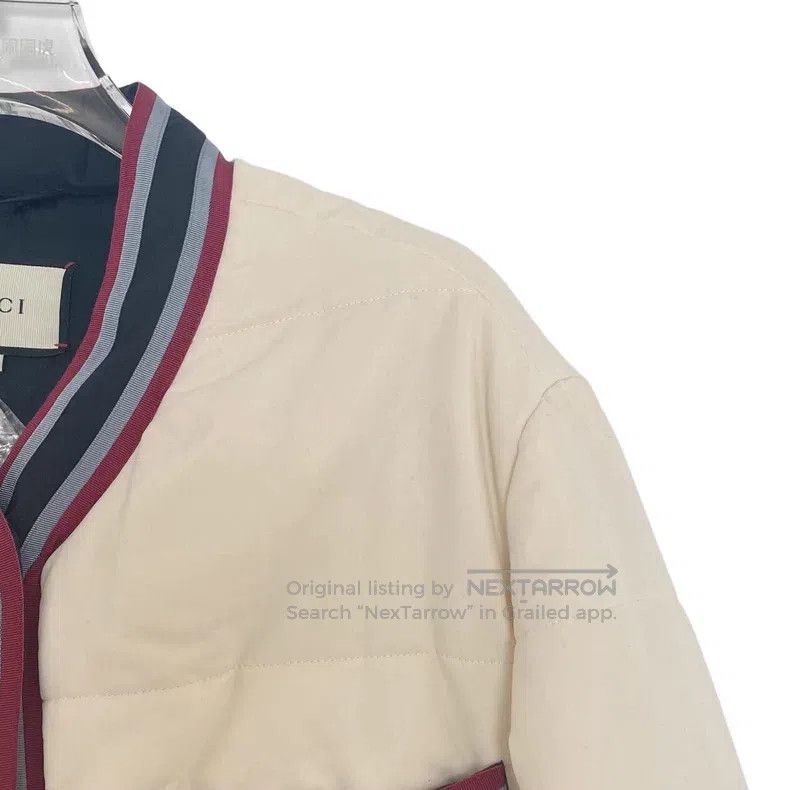 Gucci Gucci Beige striped V-neck single-breasted long-sleeved co Size M / US 6-8 / IT 42-44 - 3 Thumbnail