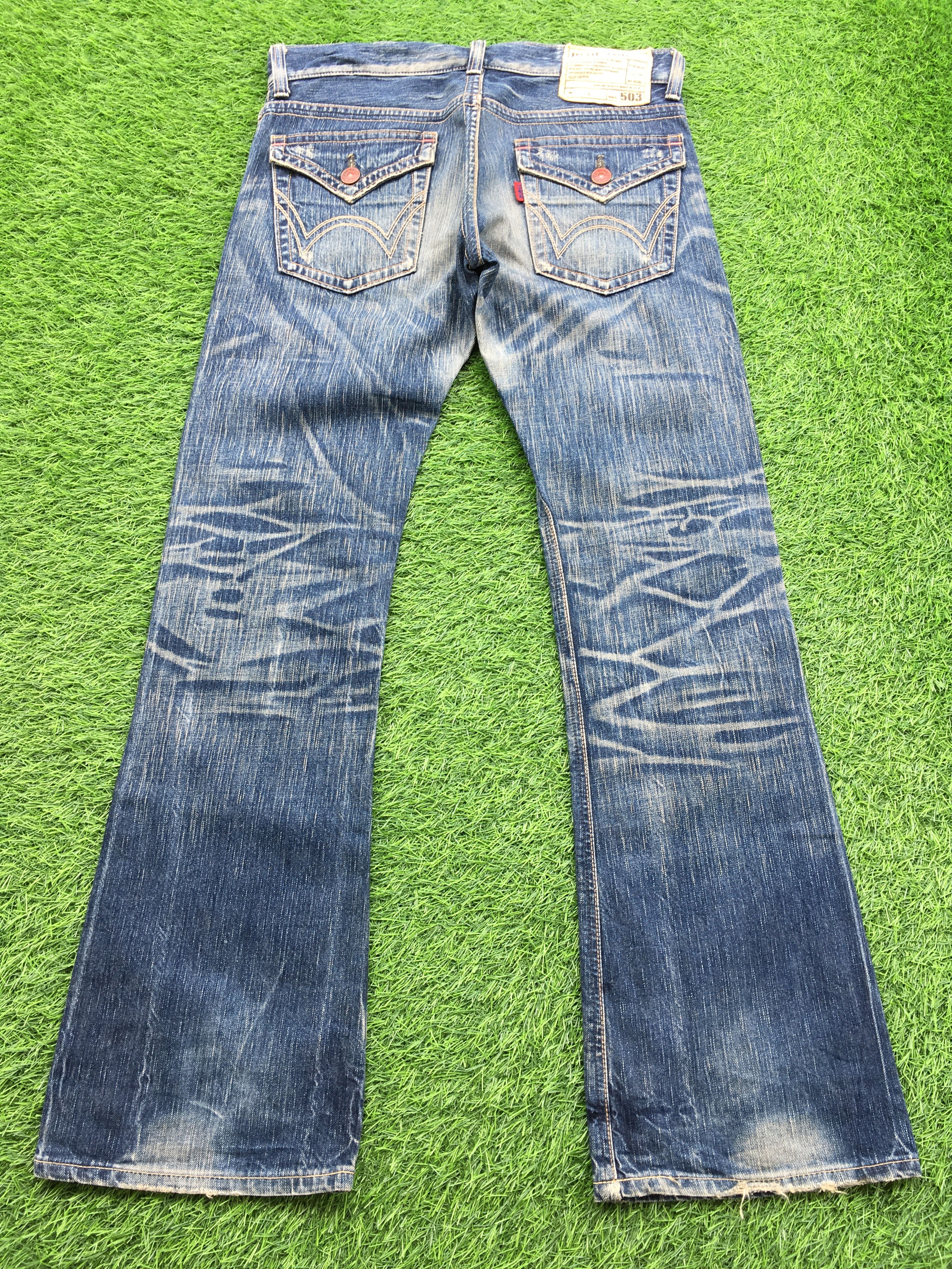 Edwin × Japanese Brand Flare 90s Style Edwin 503 Flare BlueTrip Distress Jean D-995 Size US 32 / EU 48 - 2 Thumbnail