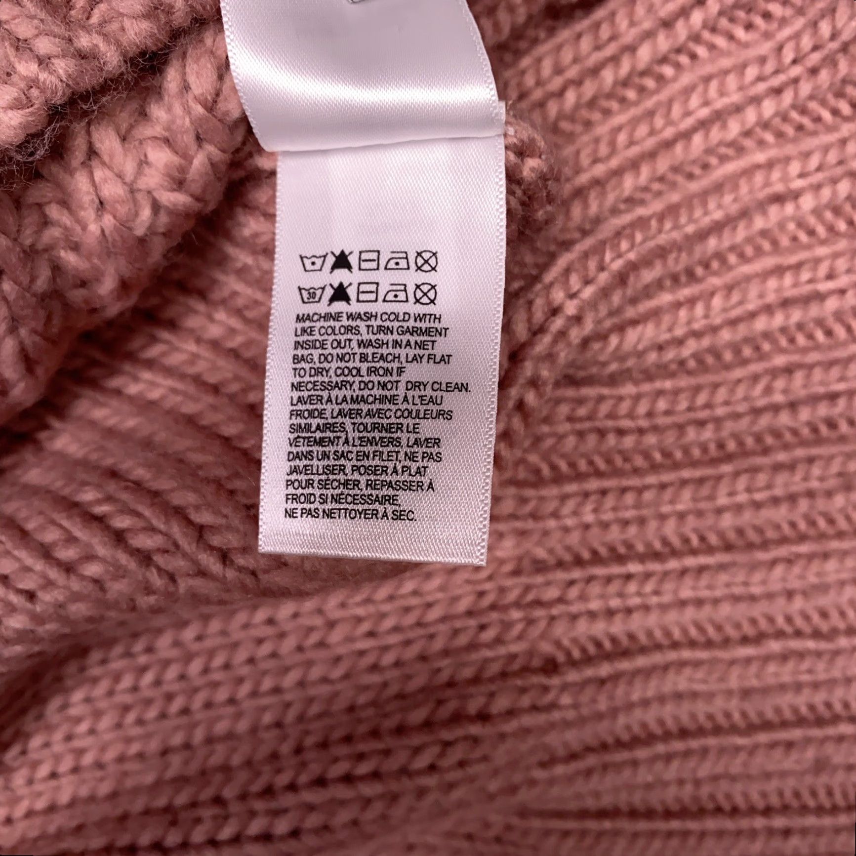 Lucky Brand Lucky Brand Sweater Womens L Pink Cable-Knit Mock Neck Pullover, Long Sleeve, Regular Fit, Knit, Solid, Winter Spring Fall, Casual Size L / US 10 / IT 46 - 7 Thumbnail