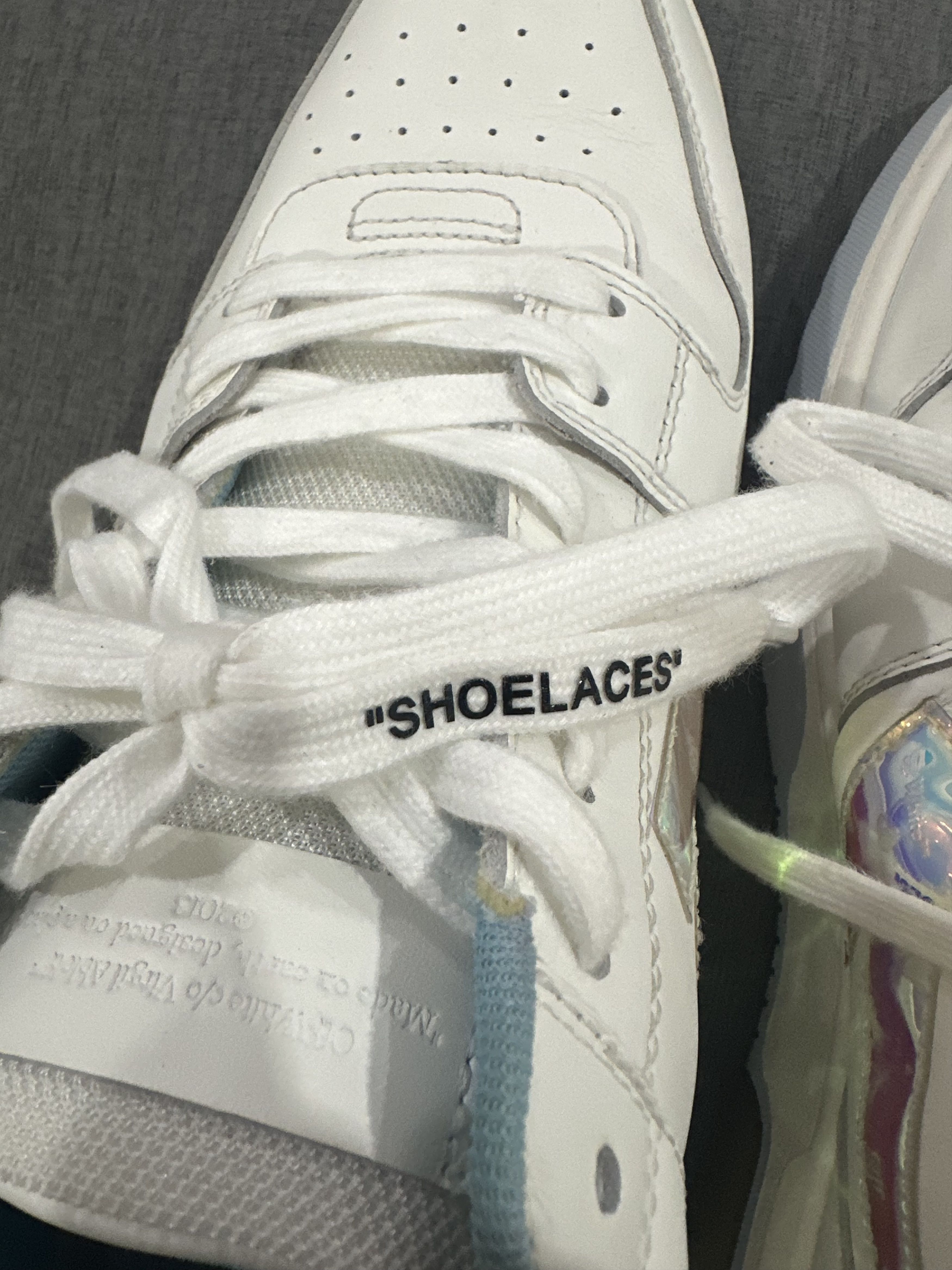 Off-White Off White Out Of Office White Iridescent Sneakers Size US 12 / EU 45 - 14 Thumbnail