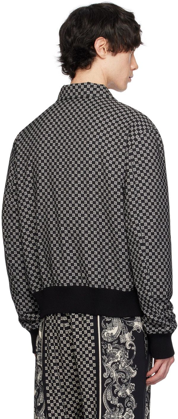 Balmain o1srvl11e1025 Mini Monogram Bomber Jacket in Noir/Ivory Size US M / EU 48-50 / 2 - 4 Thumbnail